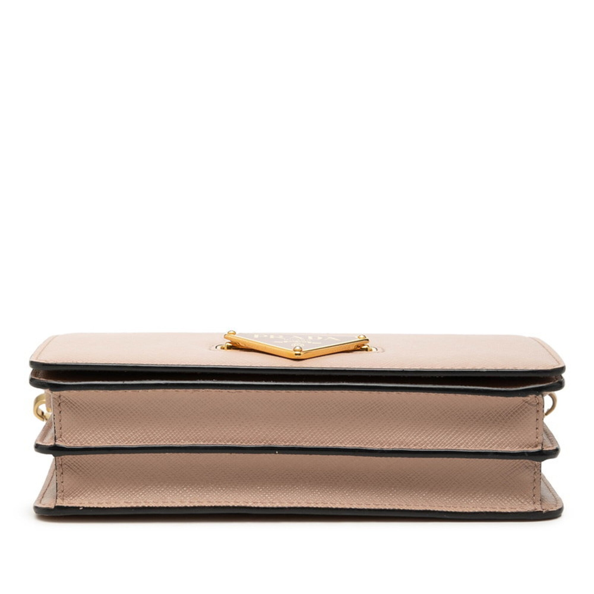 Prada Pink Beige Leather Shoulder Bag (Pre-Owned)
