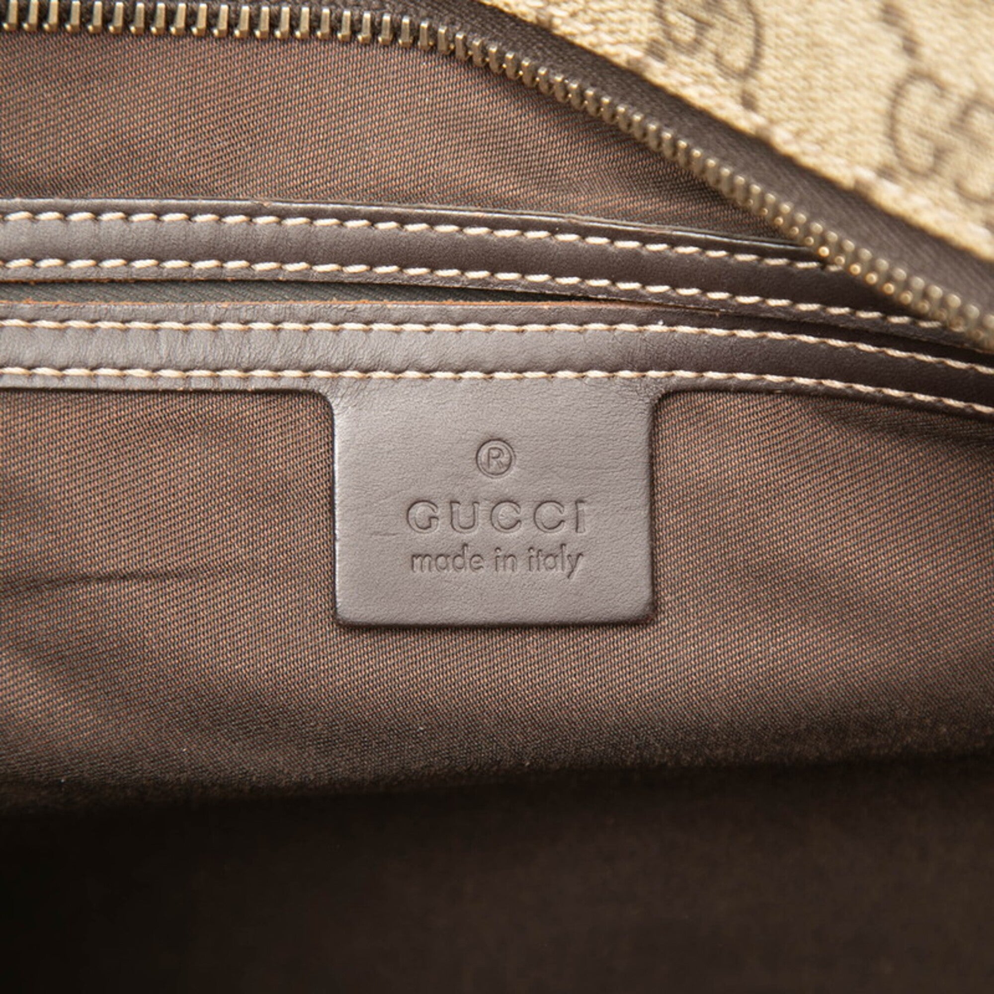 Gucci Beige Brown Pvc Shoulder Bag (Pre-Owned)
