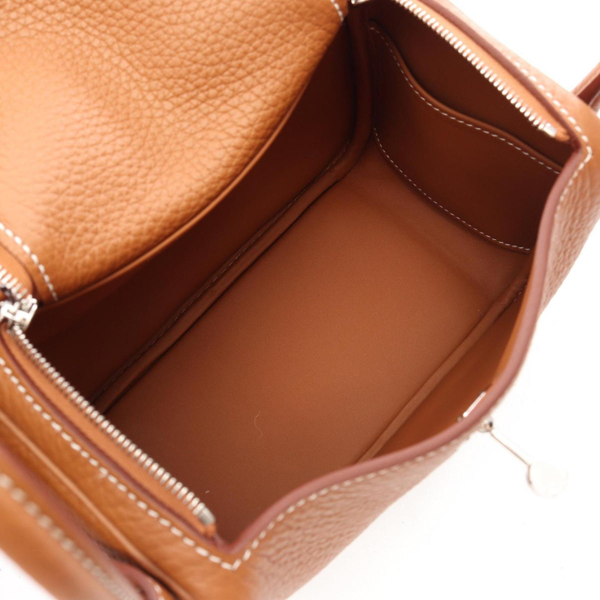 Hermes Brown Gold Taurillon Clemence Leather Leather Handbag Shoulder Bag (Pre-Owned)