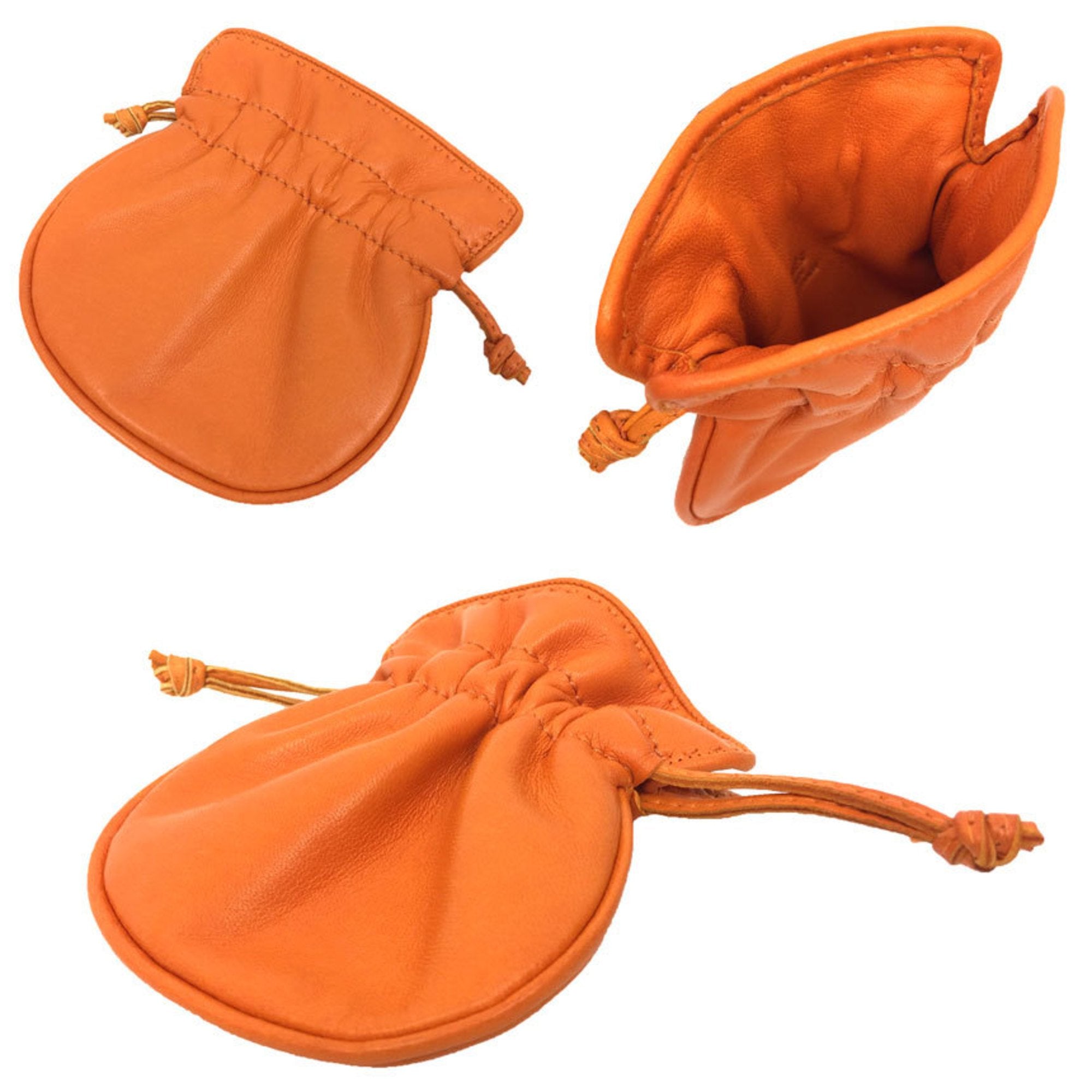 Hermes Orange Leather Pouch (Pre-Owned)