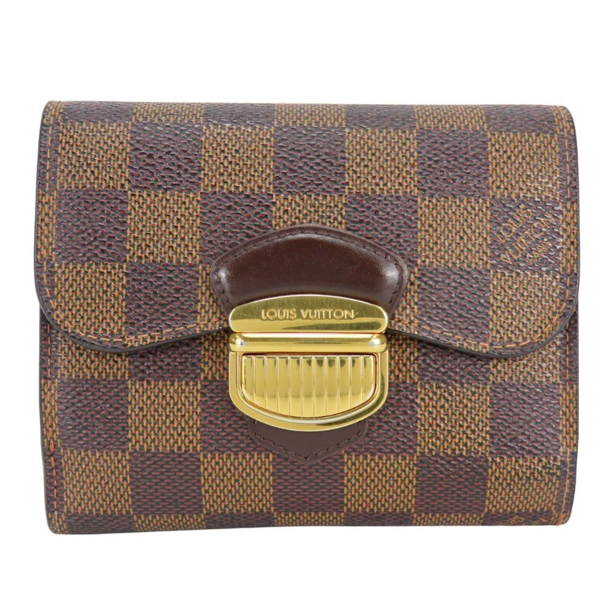 Louis Vuitton Brown Damier Canvas Ebene Damier Canvas Wallet (Tri-Fold) (Pre-Owned)