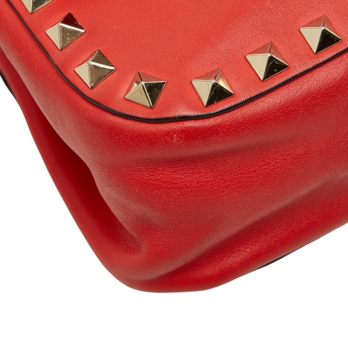 Valentino Red Color Leather Shoulder Bag (Pre-Owned)
