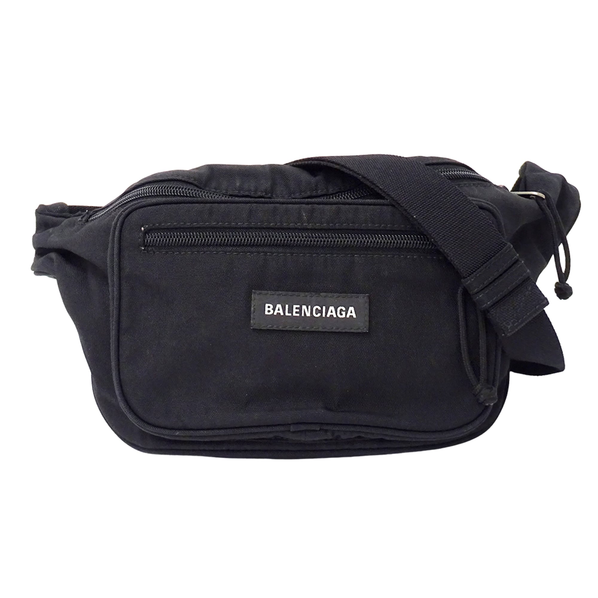 Balenciaga Black Nylon Handbag Sling Bag (Pre-Owned)
