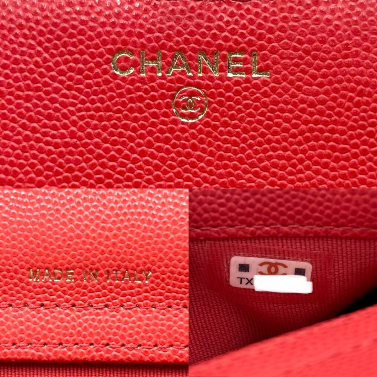 Chanel Matelasse Red Color Grained Calfskin Pouch (Pre-Owned)
