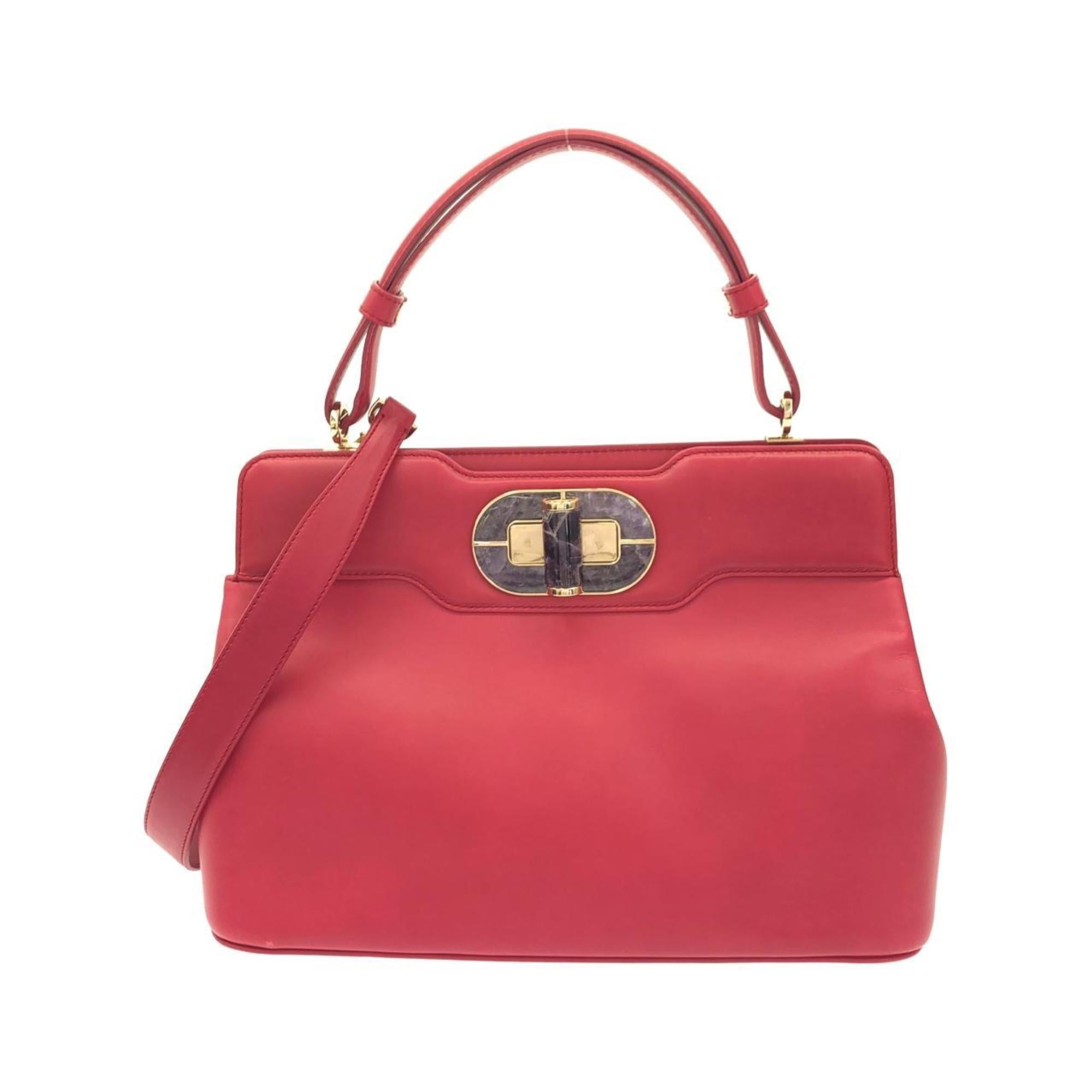 Bvlgari Pink Leather Handbag (Pre-Owned)