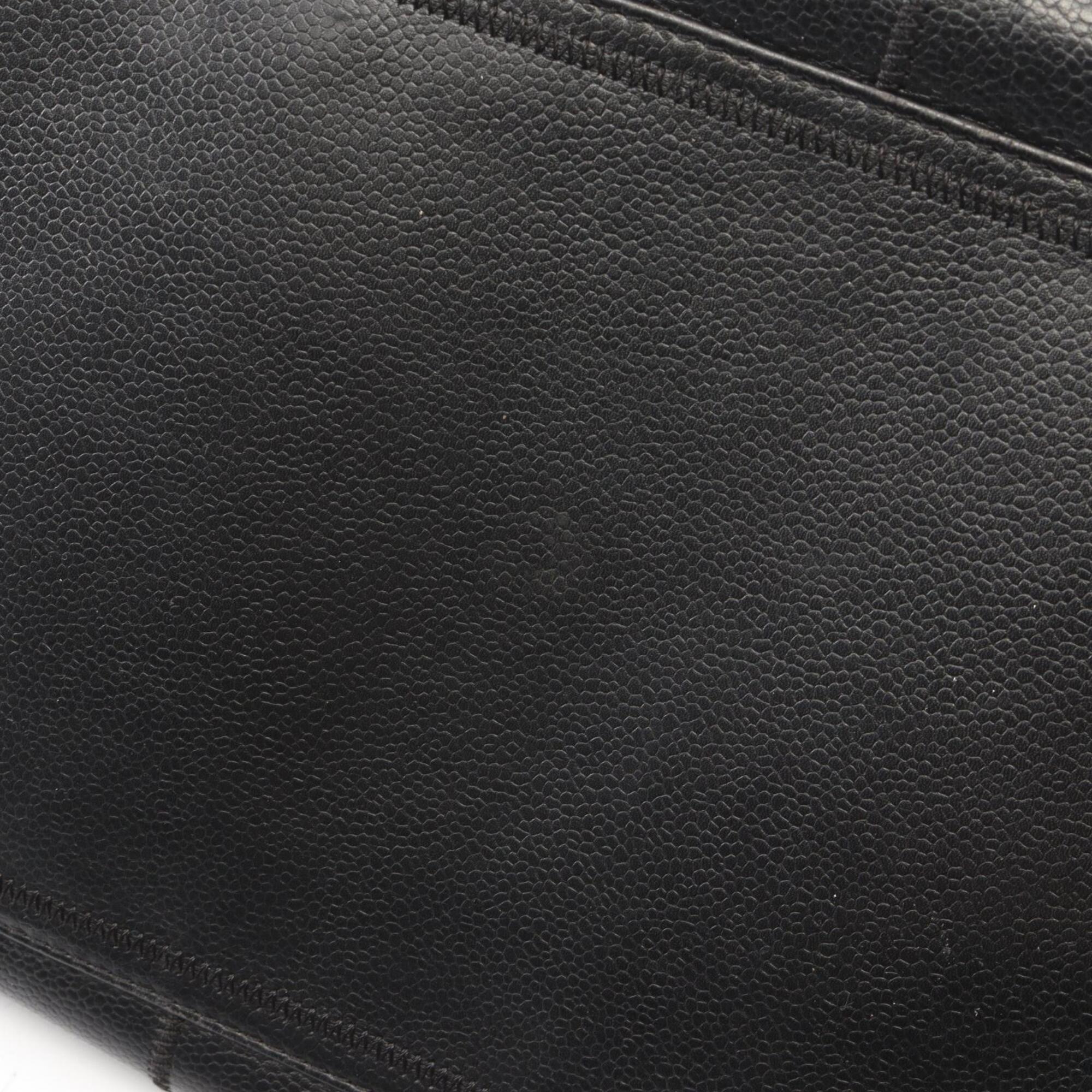 Chanel Chocolate Bar Black Grained Calfskin Handbag (Pre-Owned)