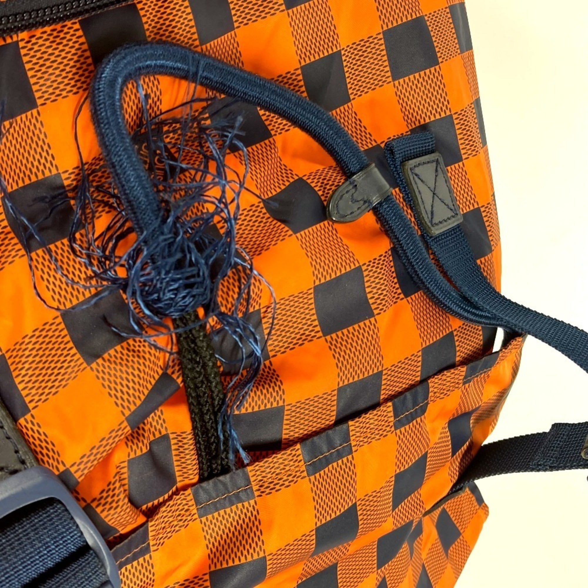 Louis Vuitton Damier Canvas Navy Orange Nylon Backpack (Pre-Owned)