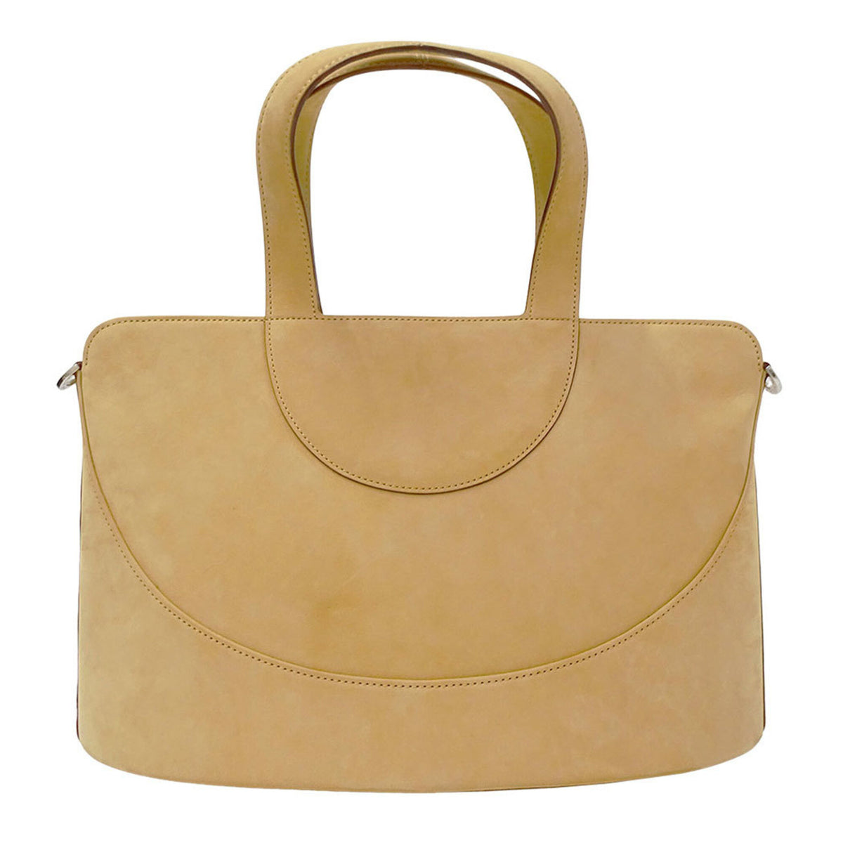 Bvlgari Beige Suede Handbag Shoulder Bag (Pre-Owned)