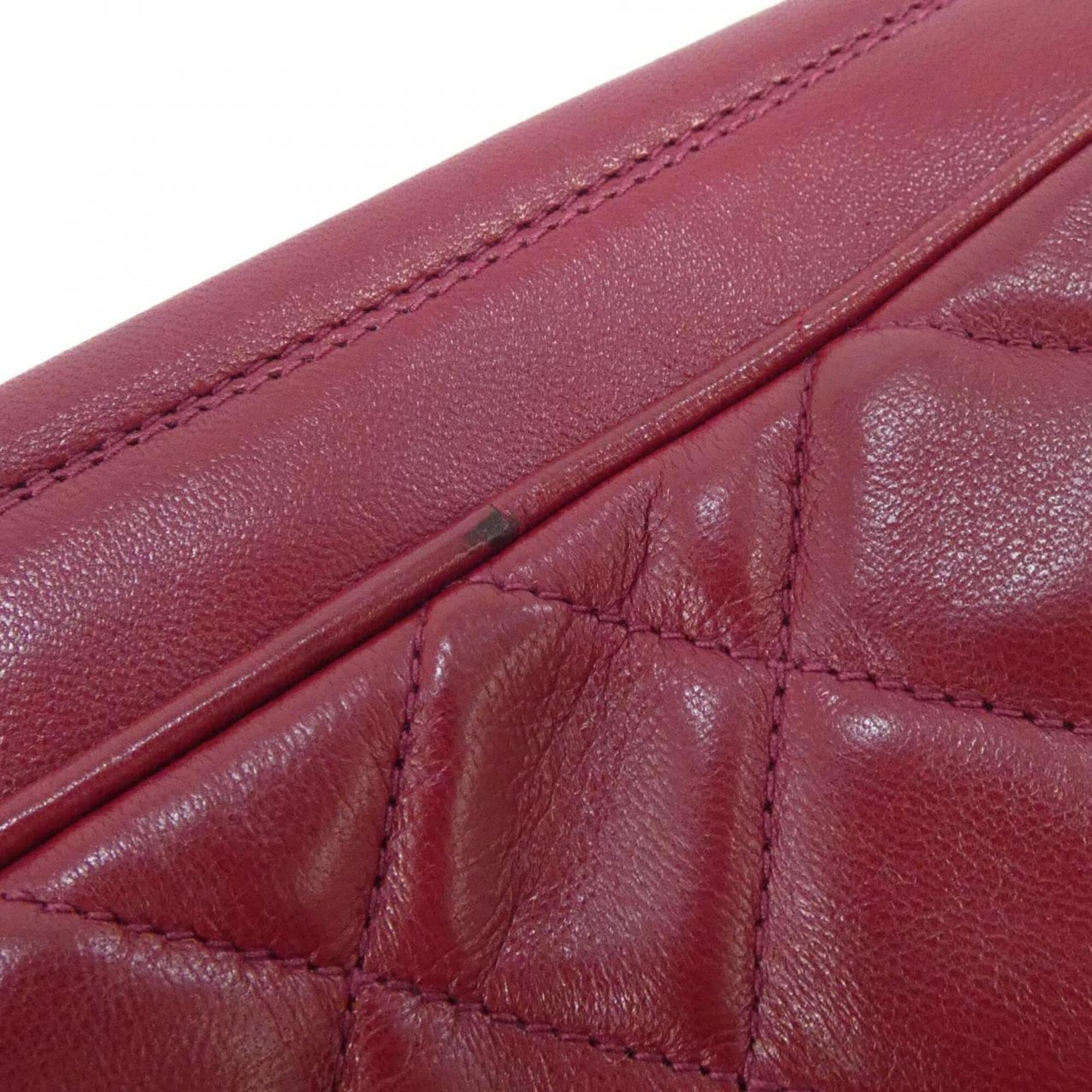 Chanel Bordeaux Leather Shoulder Bag (Pre-Owned)
