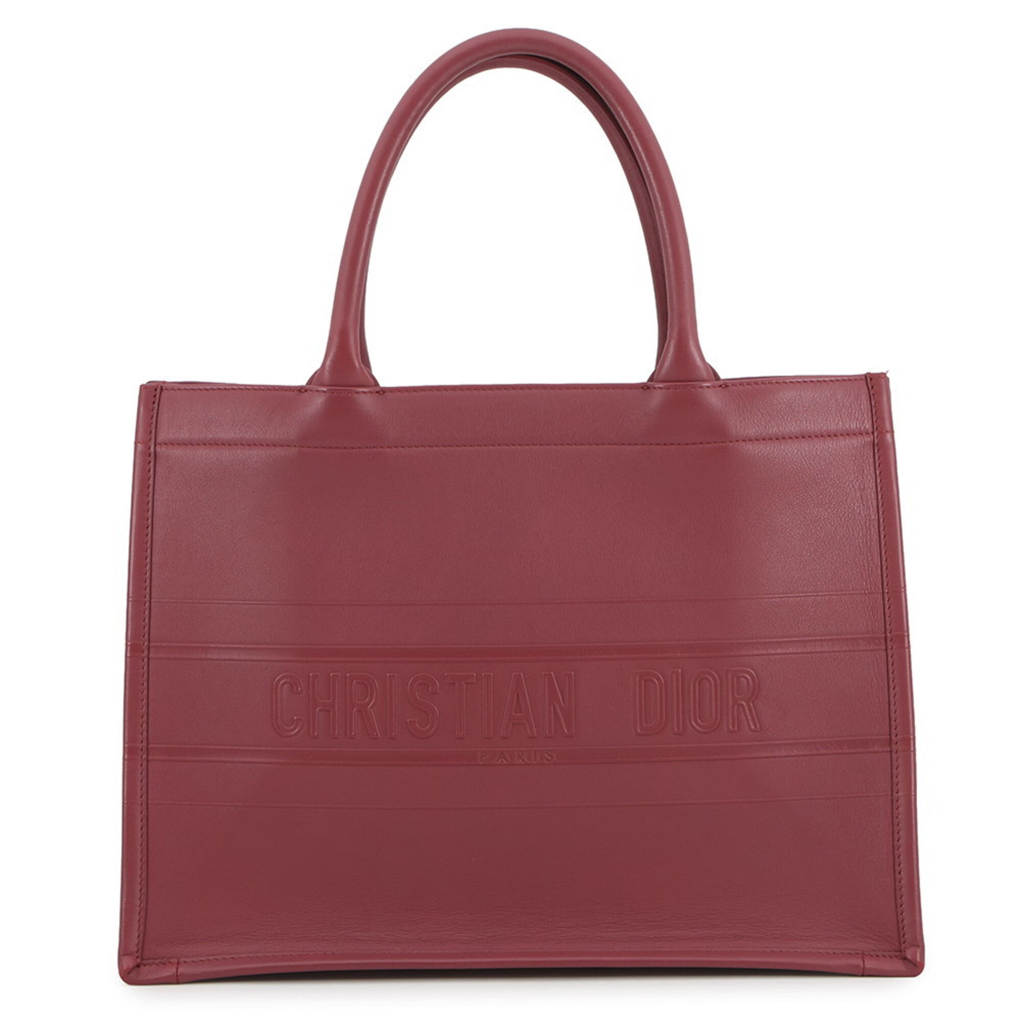 Christian Dior Wine Leather Handbag Tote Bag (Pre-Owned)