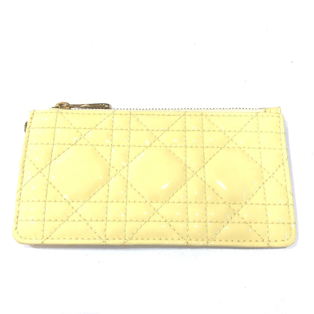 Christian Dior Beige Patent Leather Coin Purse/Coin Case (Pre-Owned)