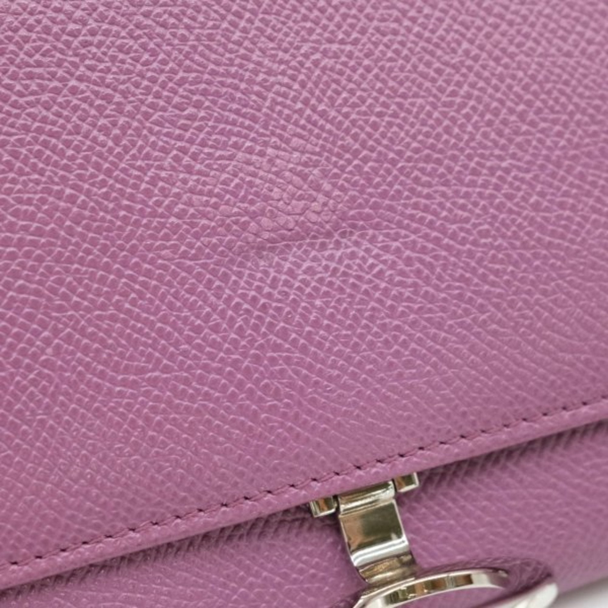 Bvlgari Purple Leather Long Wallet (Bi-Fold) (Pre-Owned)