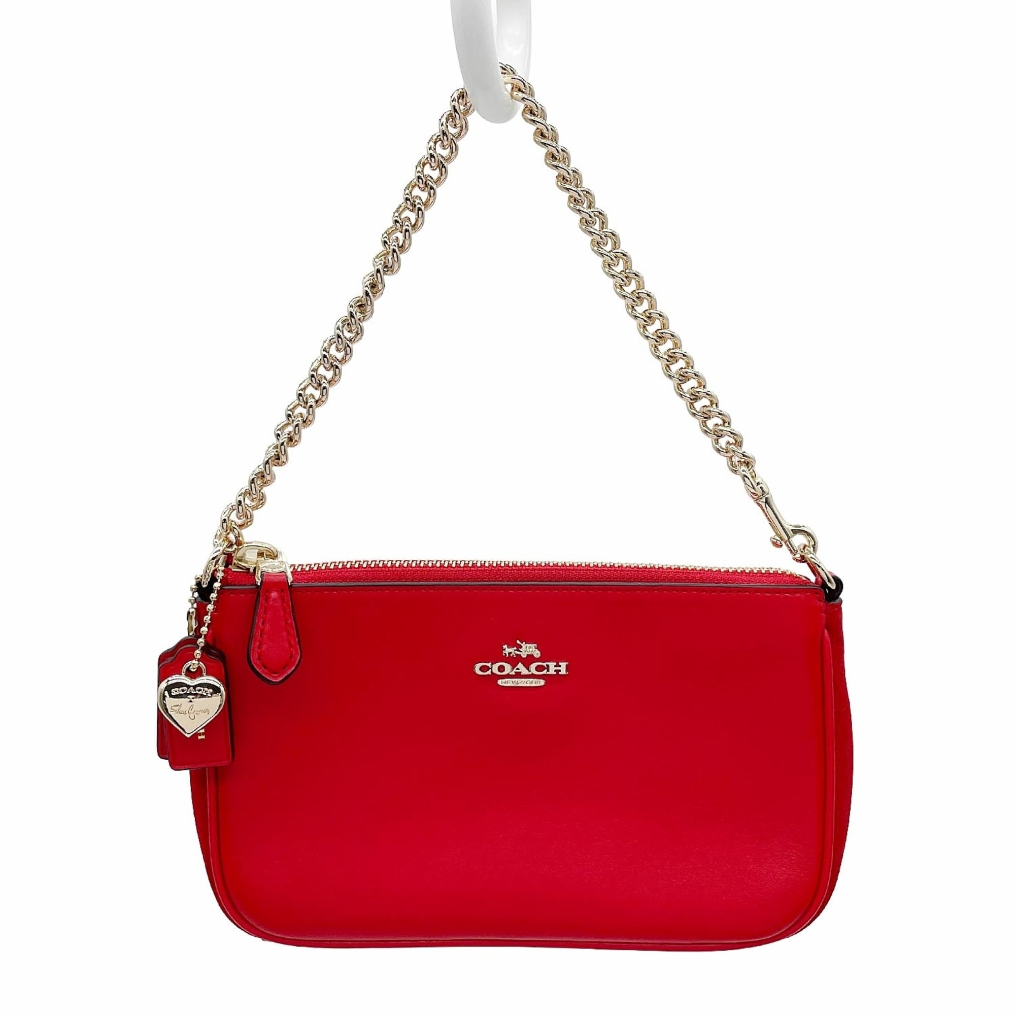 Coach Red Color Leather Handbag (Pre-Owned)
