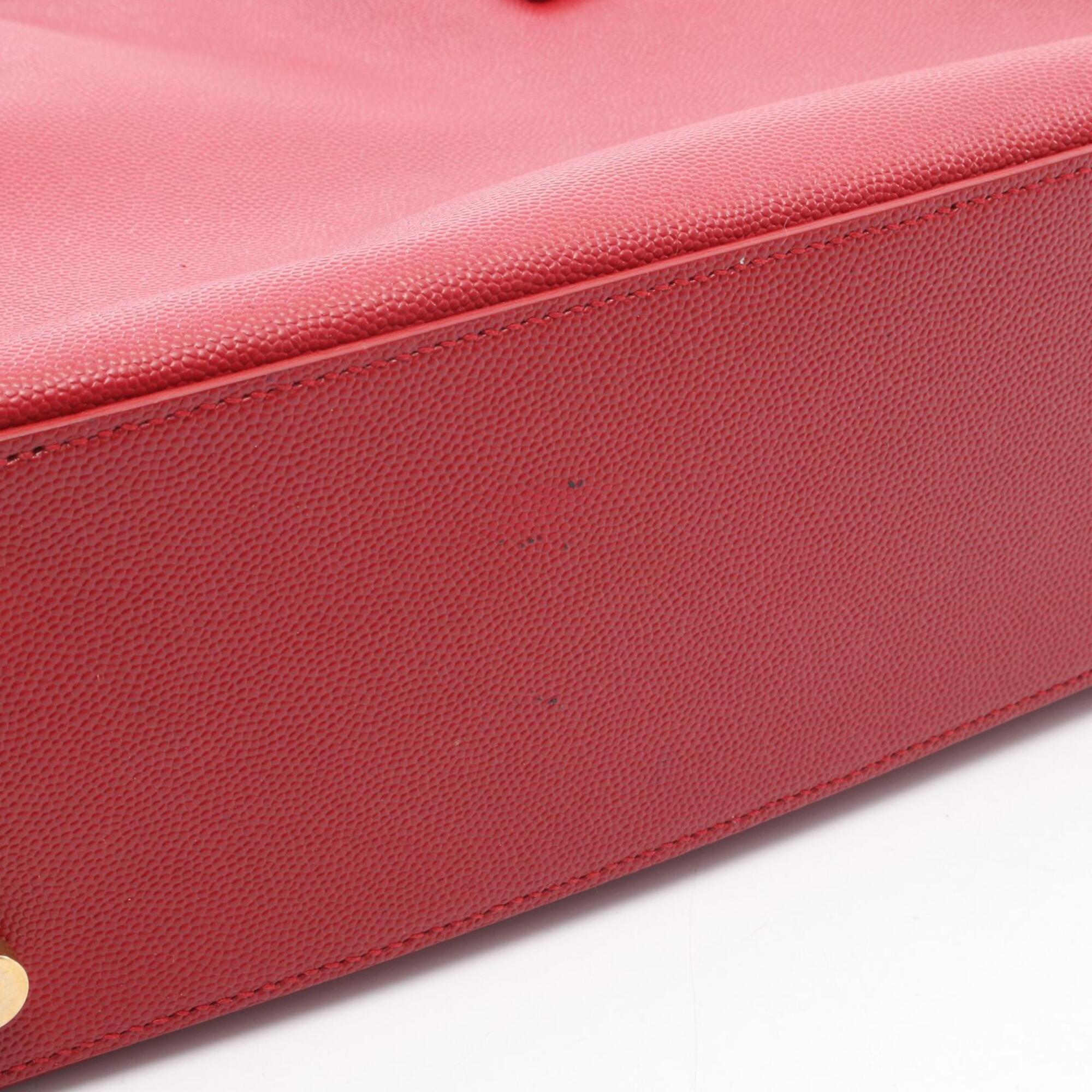Yves Saint Laurent Red Color Leather Handbag (Pre-Owned)
