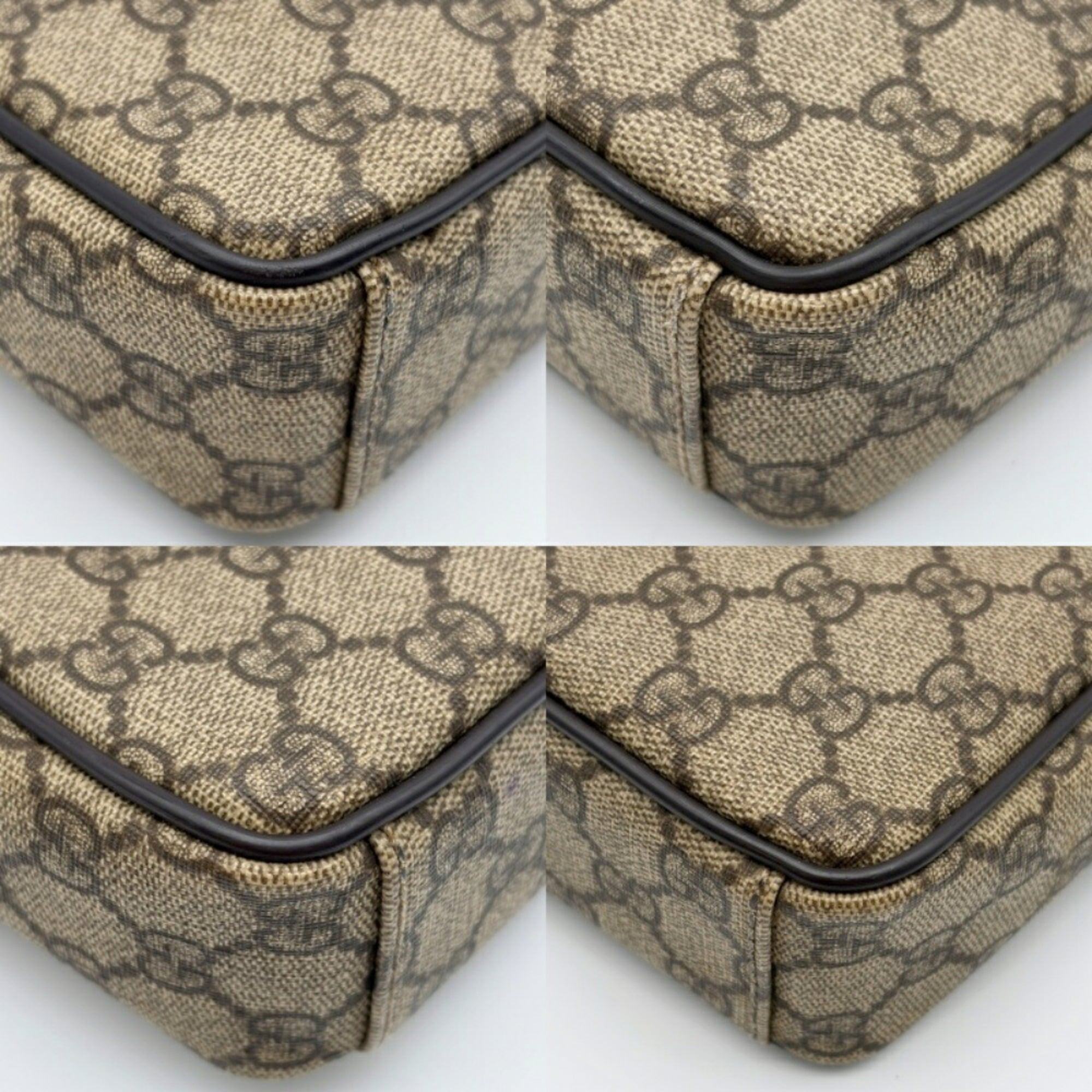 Gucci Beige Dark Brown Pvc Leather Shoulder Bag (Pre-Owned)