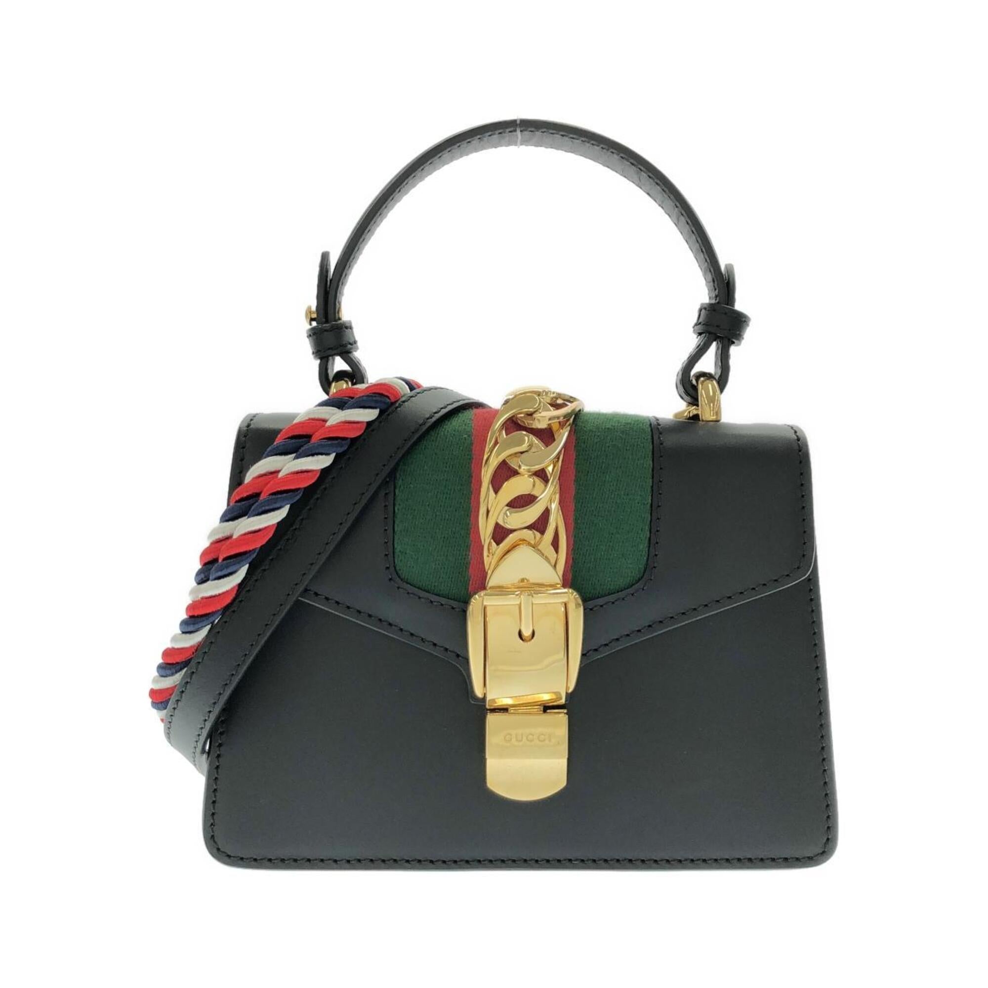 Gucci Sylvie Gold Leather Handbag (Pre-Owned)