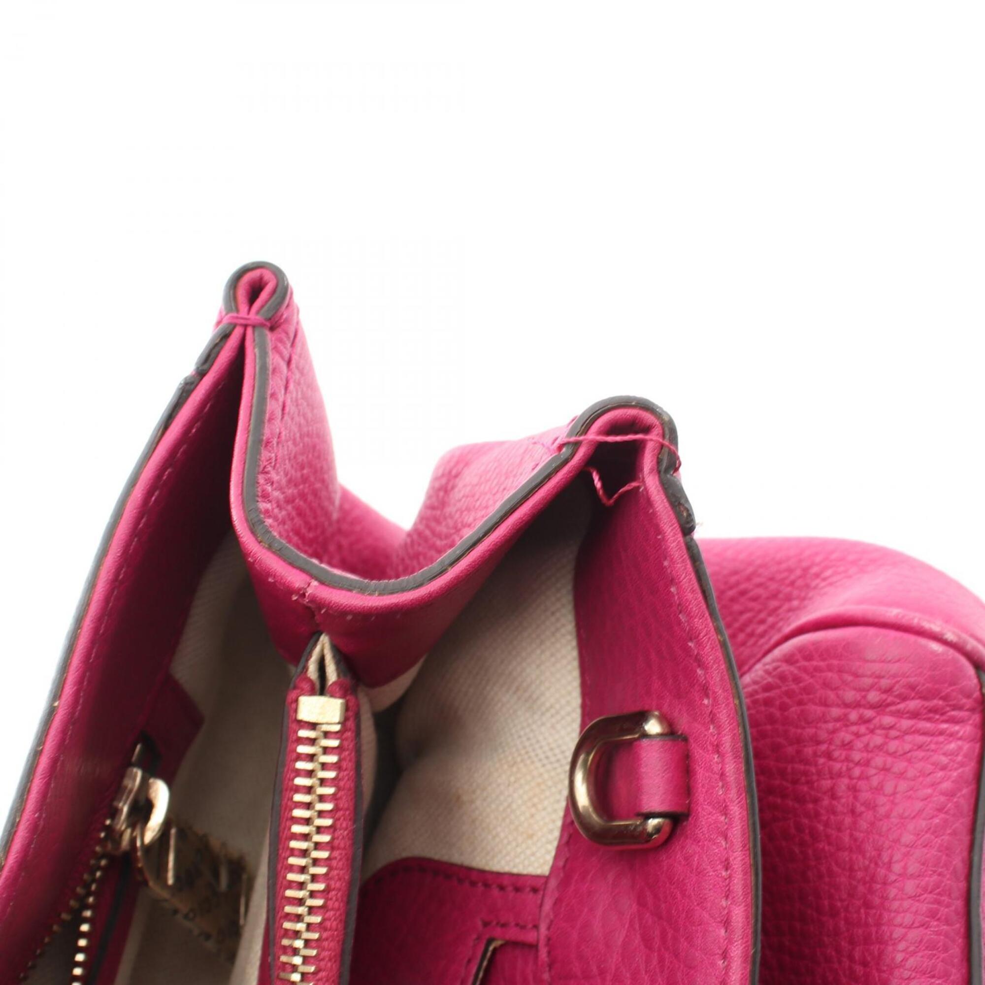 Gucci Pink Leather Handbag Tote Bag (Pre-Owned)