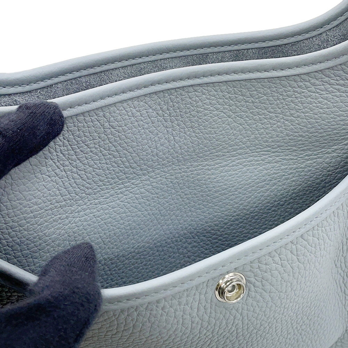 Hermes Gray Taurillon Clemence Leather Shoulder Bag (Pre-Owned)