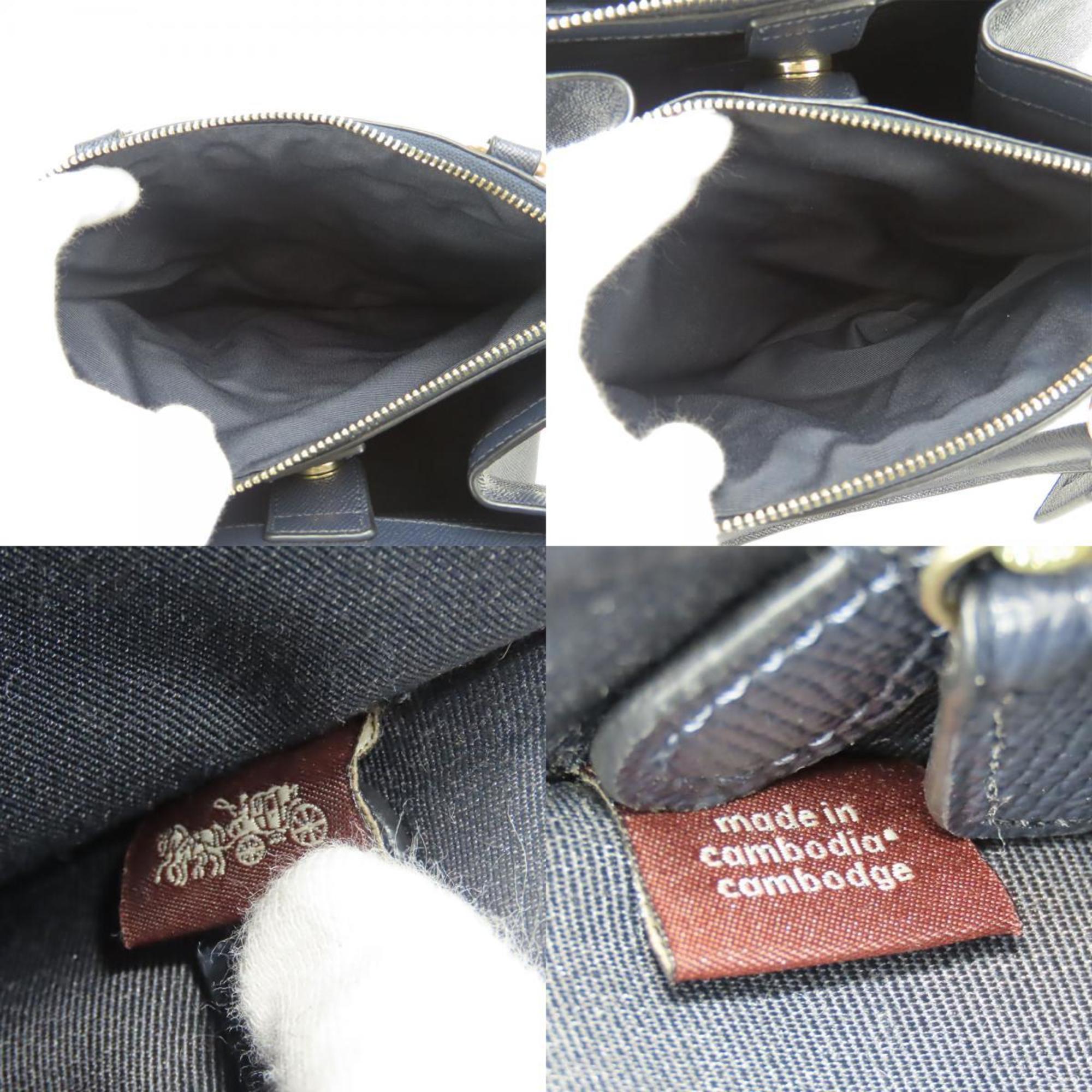 Coach Navy Leather Handbag (Pre-Owned)