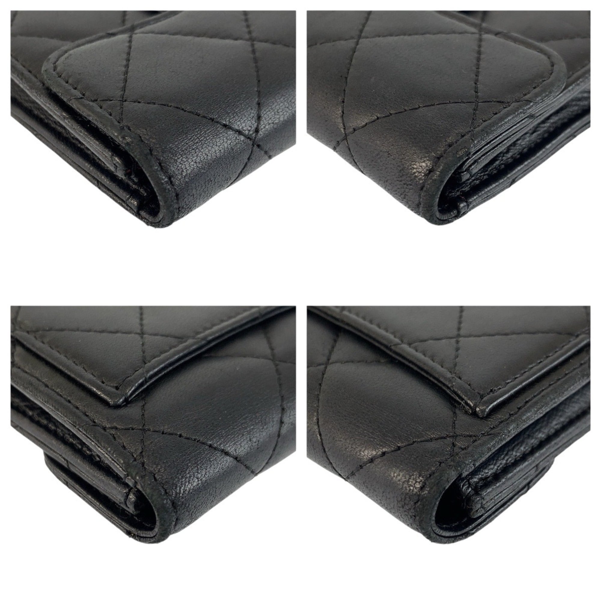 Chanel Black Leather Coin Purse/Coin Case (Pre-Owned)