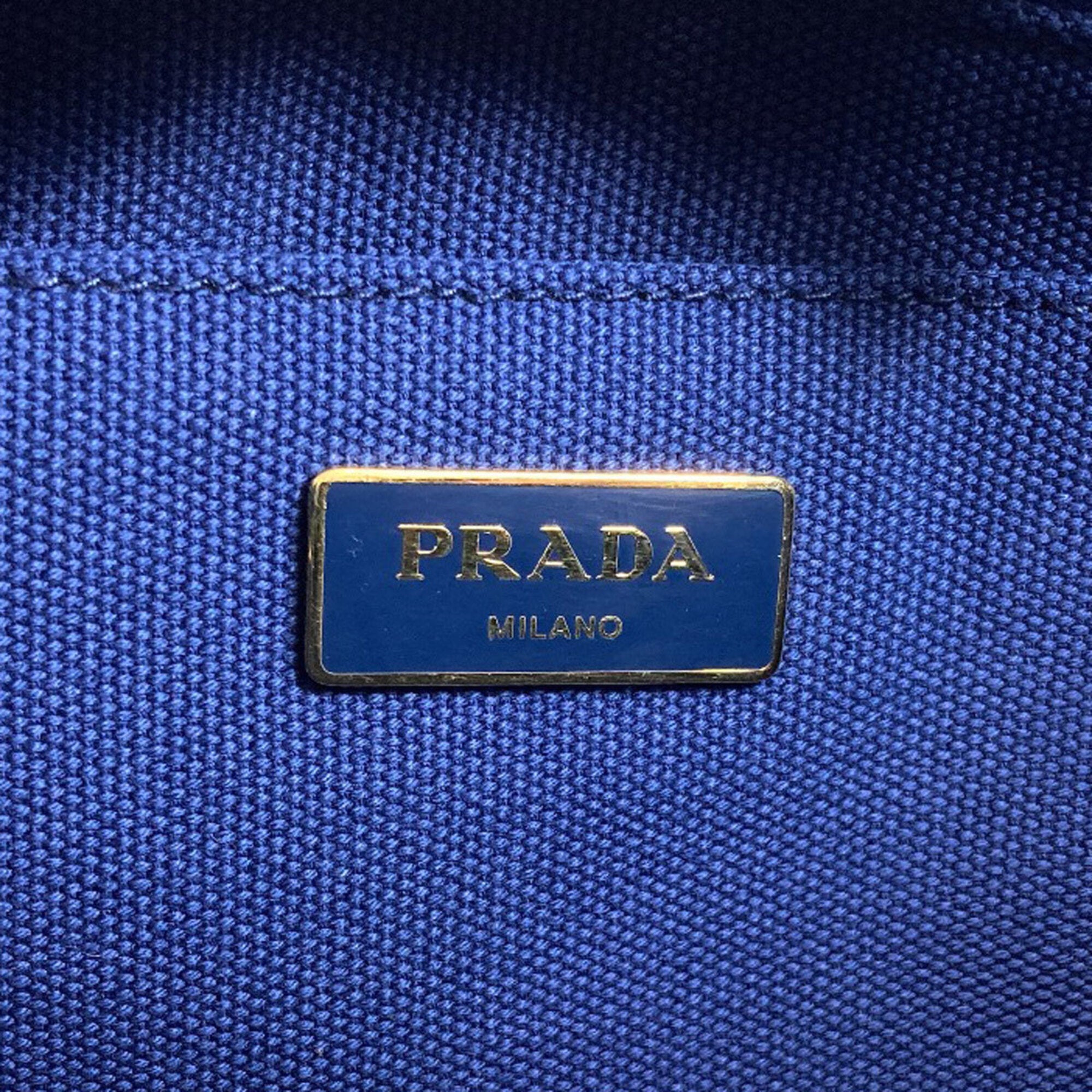 Prada Blue Canvas Handbag (Pre-Owned)