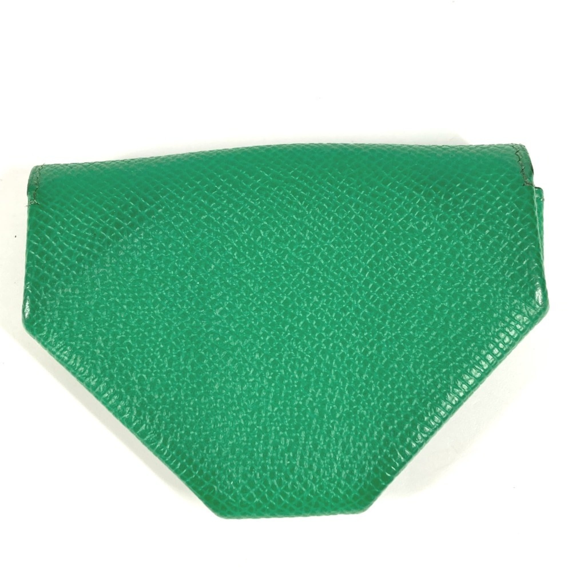 Hermes Green Navy Leather Coin Purse/Coin Case (Pre-Owned)