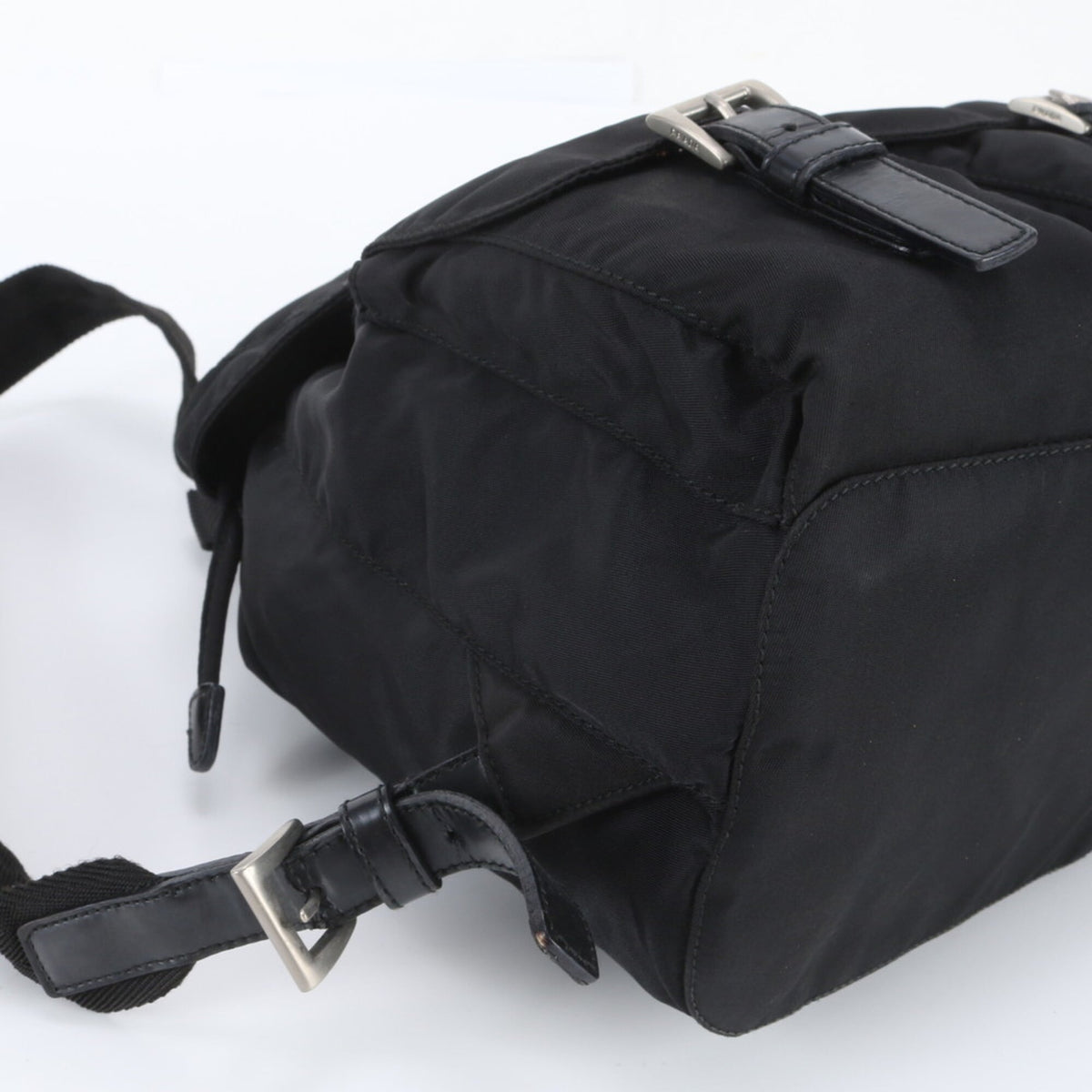 Prada Black Leather Nylon Backpack (Pre-Owned)