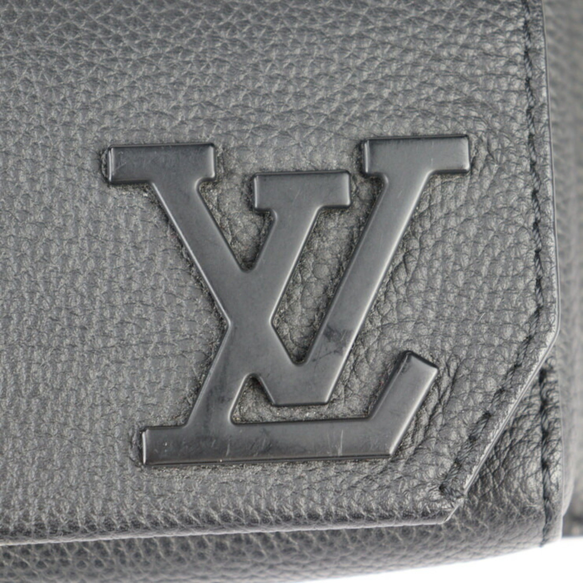 Louis Vuitton Black Noir Leather Pouch Sling Bag (Pre-Owned)
