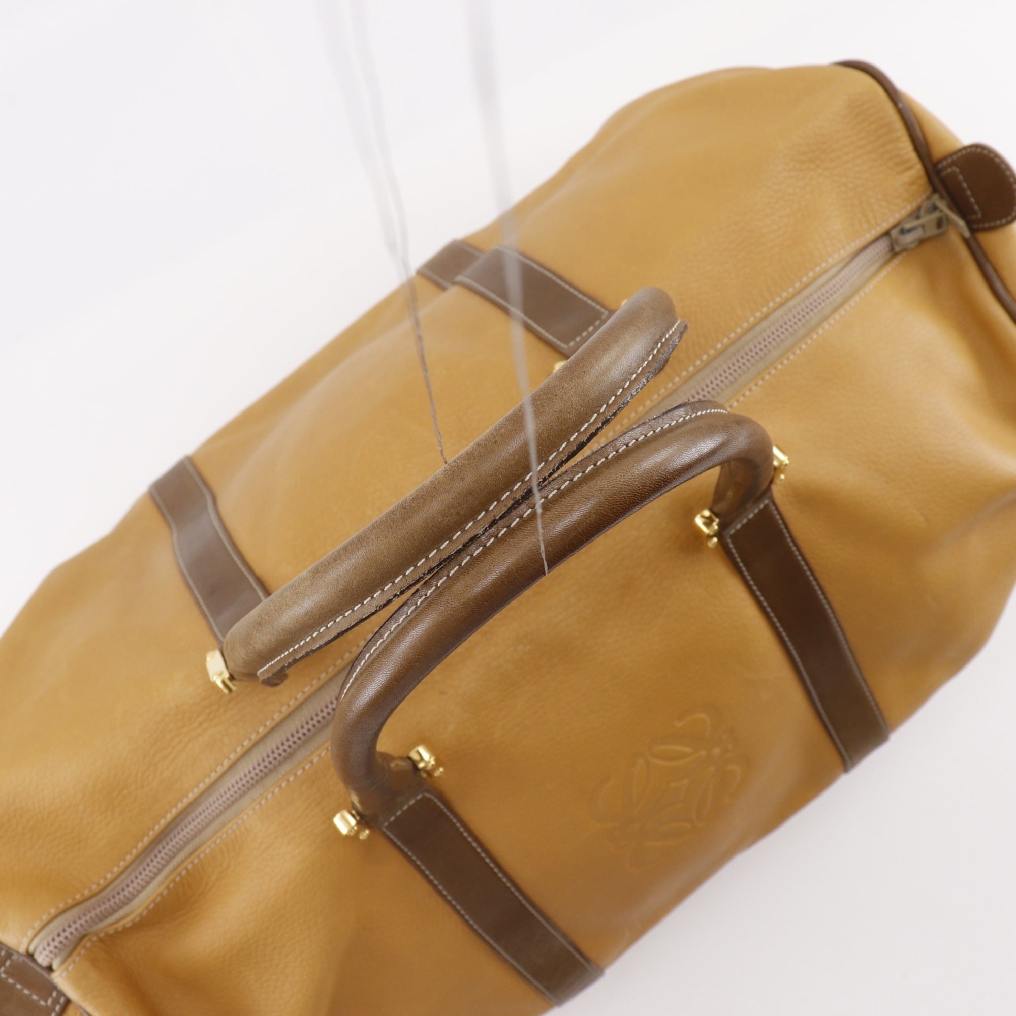 Loewe Brown Leather Boston Bag Handbag (Pre-Owned)