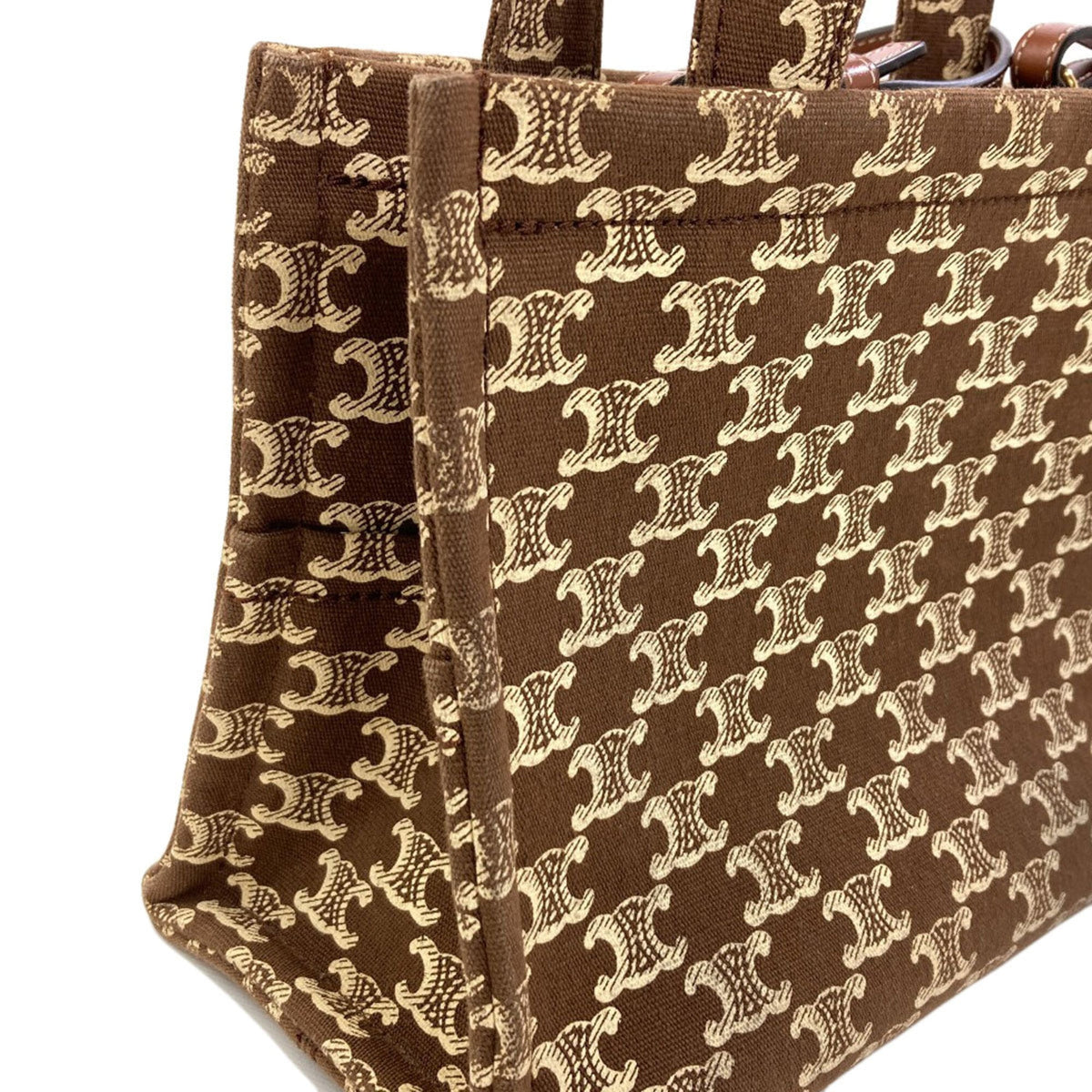 Celine Brown Canvas Handbag (Pre-Owned)