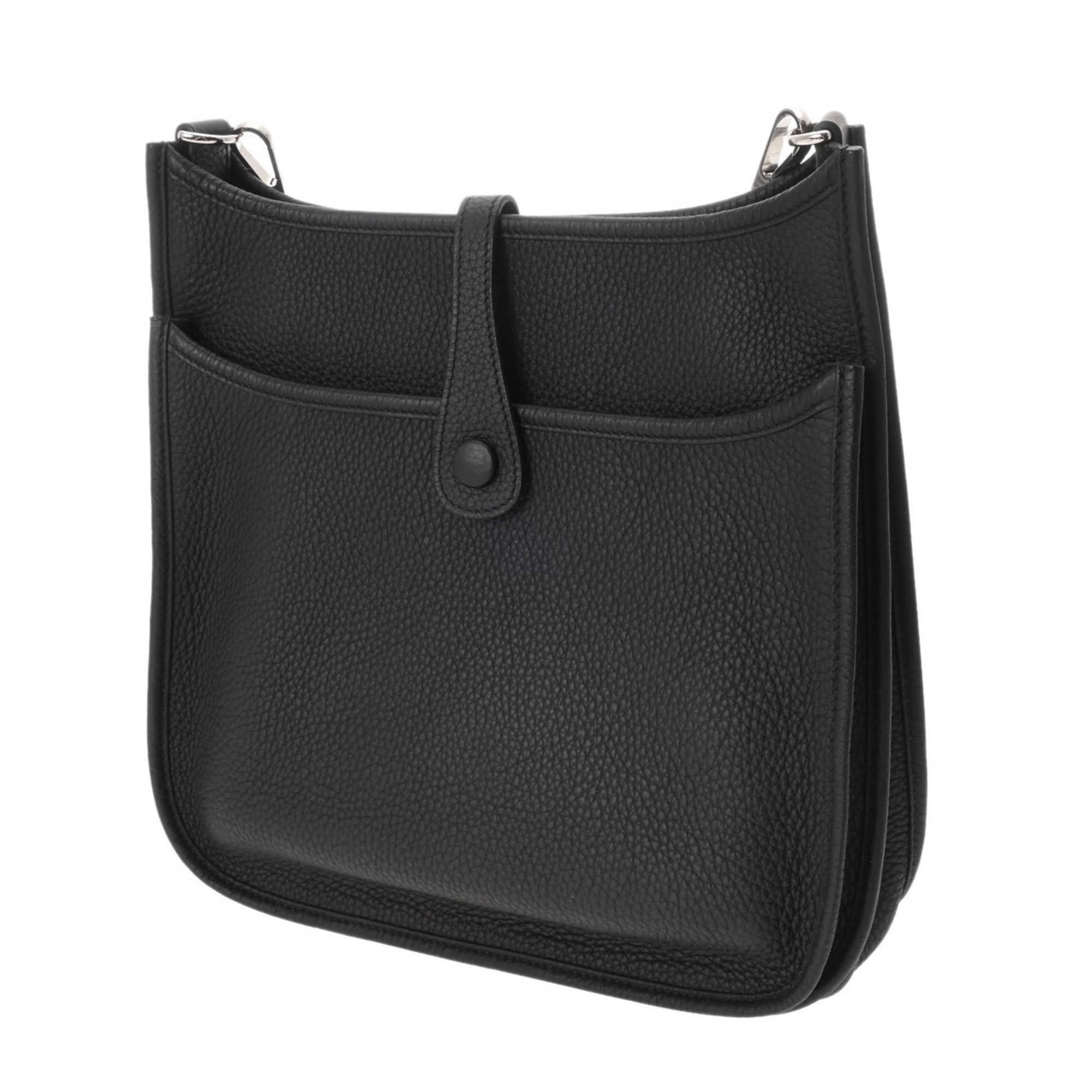 Hermes Black Taurillon Clemence Leather Shoulder Bag (Pre-Owned)