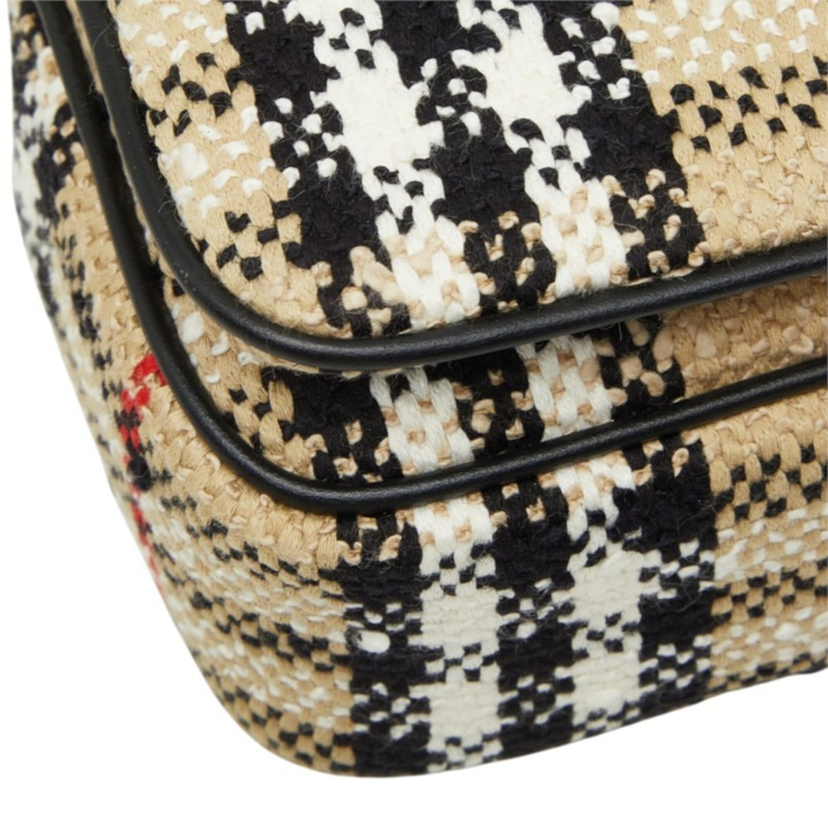 Burberry Beige Tweed Leather Shoulder Bag (Pre-Owned)