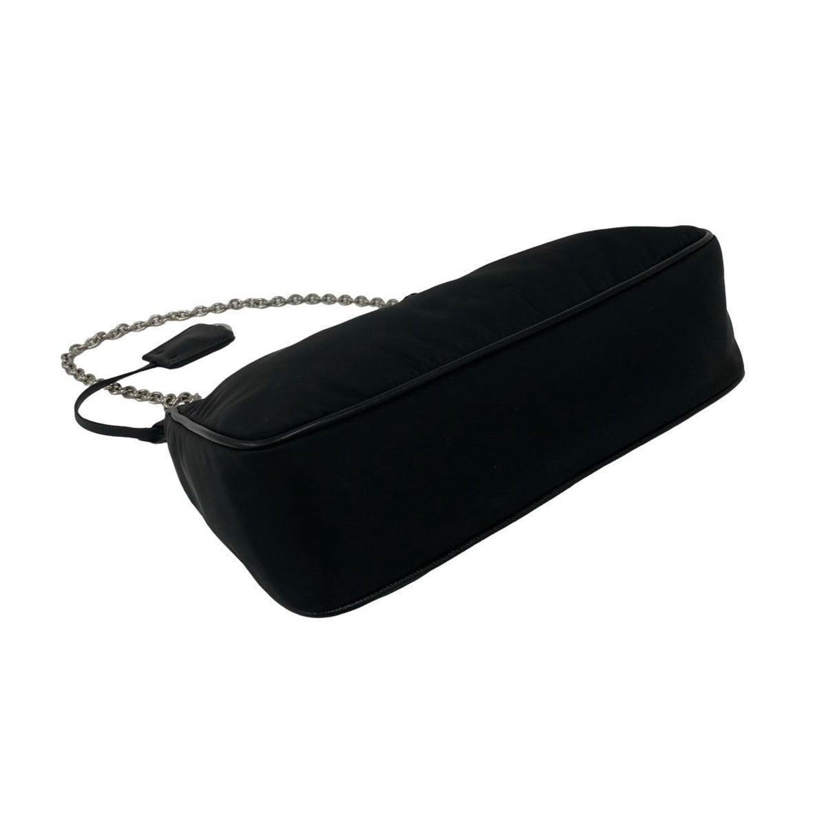 Prada Black Nylon Leather Pouch Shoulder Bag (Pre-Owned)