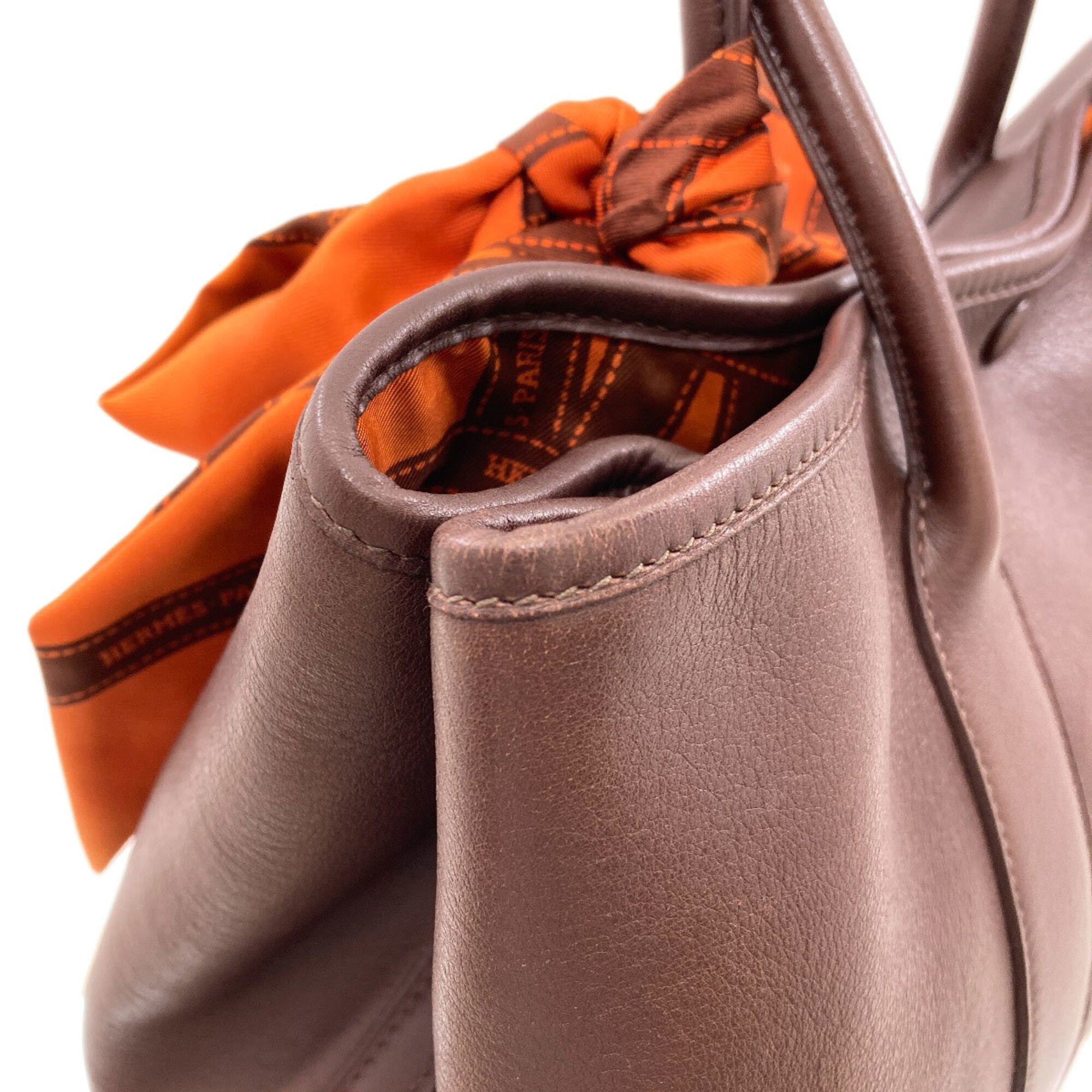 Hermes Garden Brown Swift Leather Handbag (Pre-Owned)