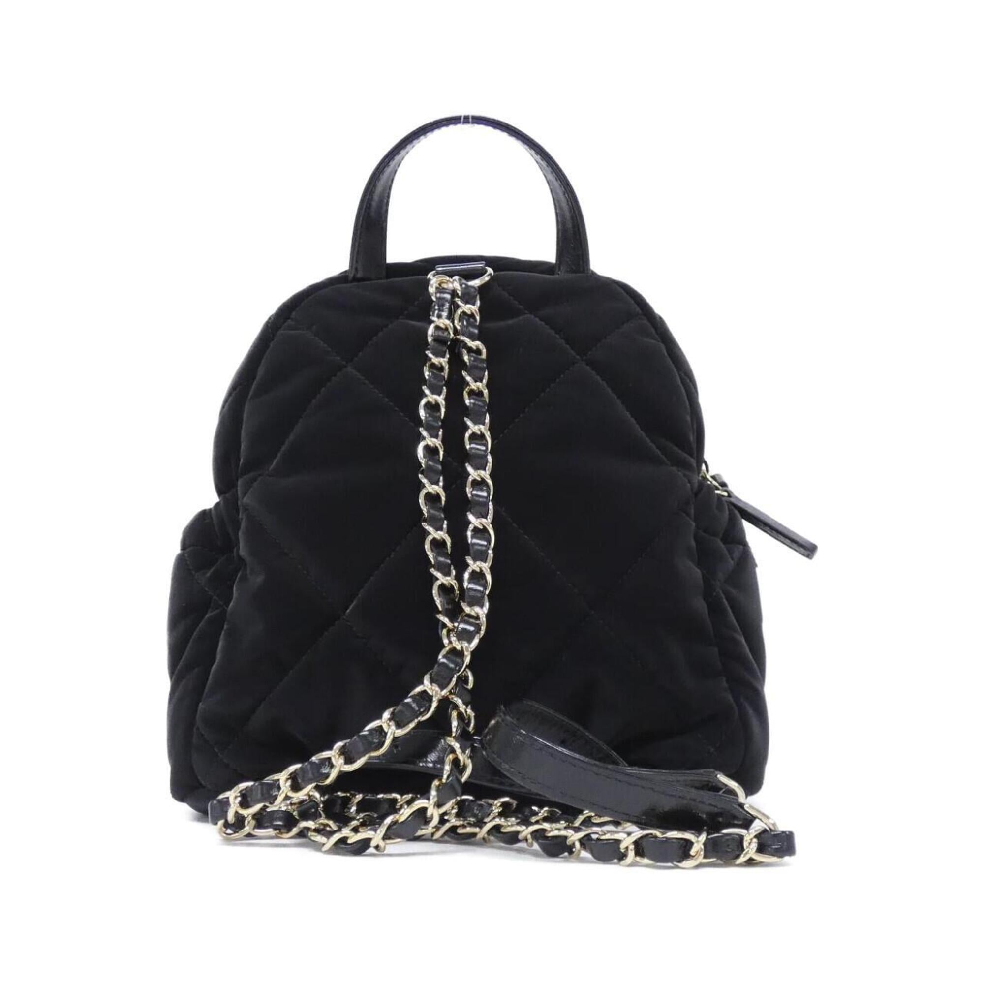 Chanel Black Velvet Nylon Backpack (Pre-Owned)