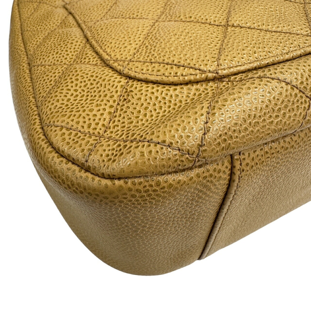 Chanel Beige Grained Calfskin Shoulder Bag (Pre-Owned)