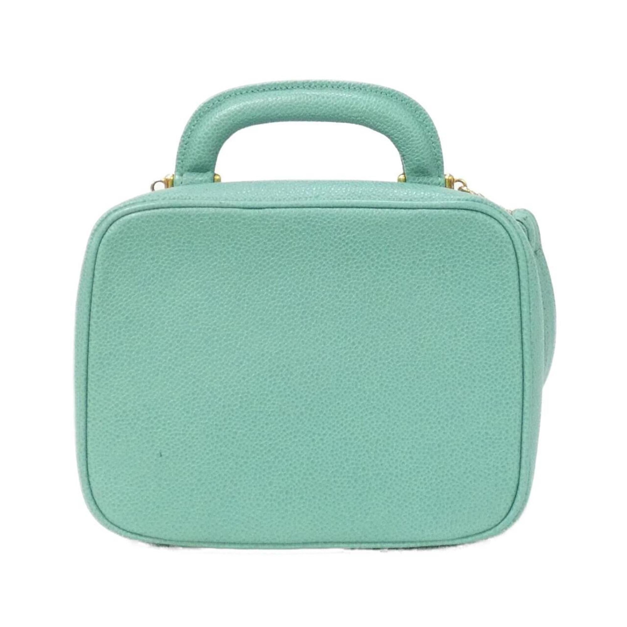 Chanel Green Grained Calfskin Handbag (Pre-Owned)