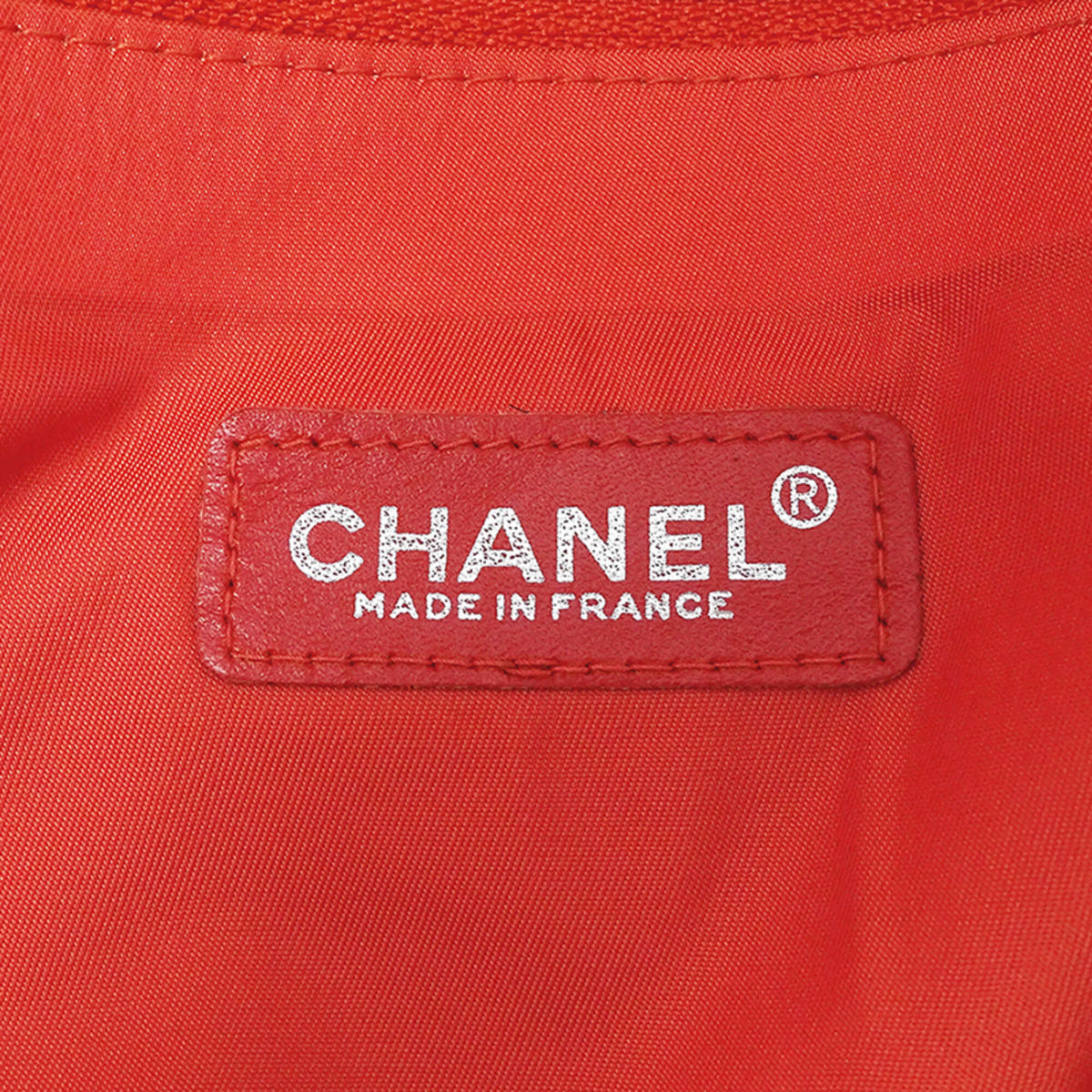 Chanel Red Color Nylon Handbag Tote Bag (Pre-Owned)