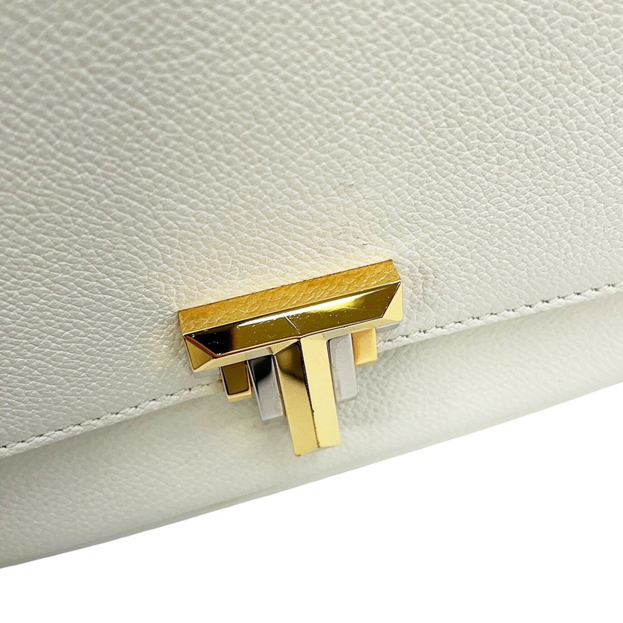 Tiffany White Leather Handbag Shoulder Bag (Pre-Owned)