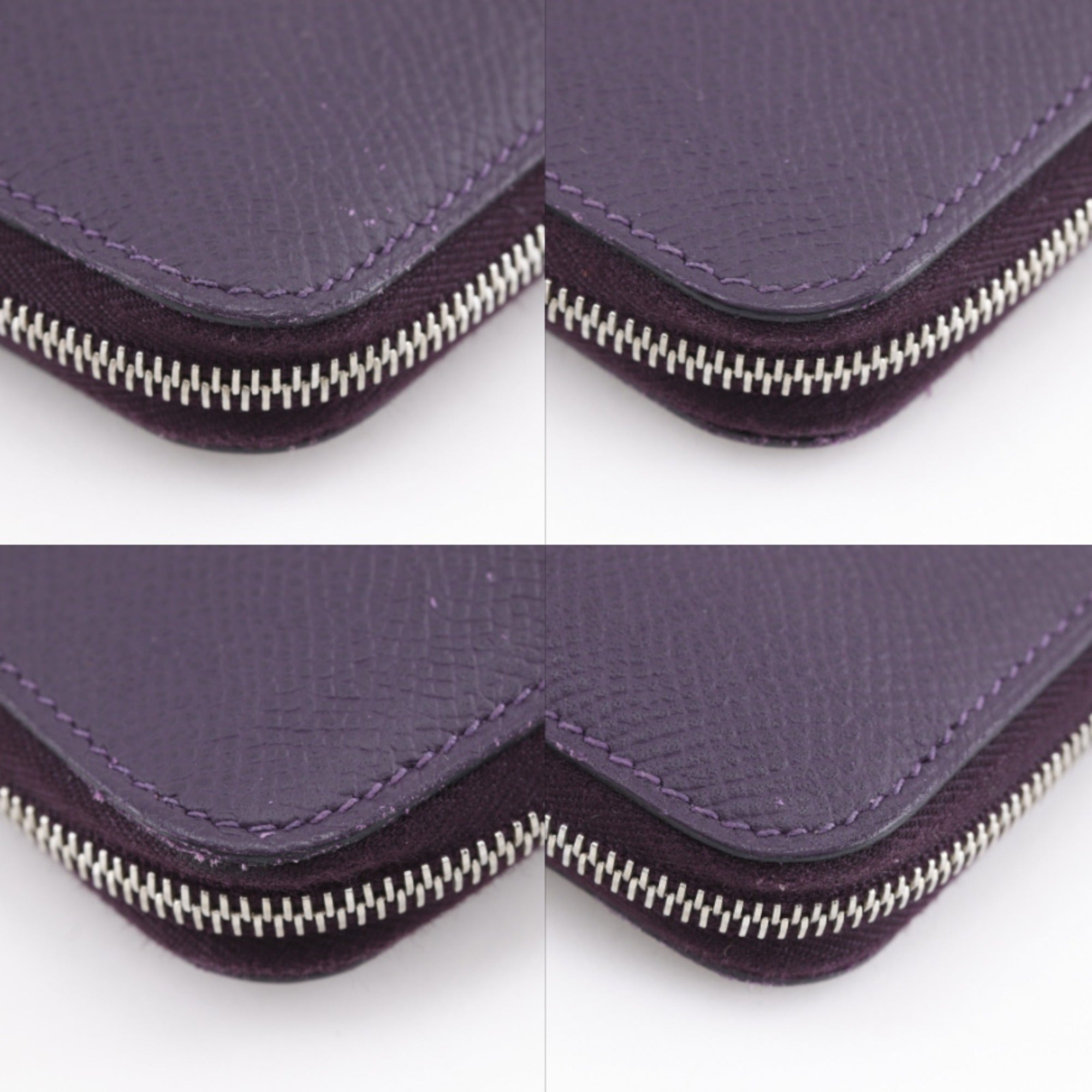 Hermes Purple Epsom Leather Coin Purse/Coin Case (Pre-Owned)