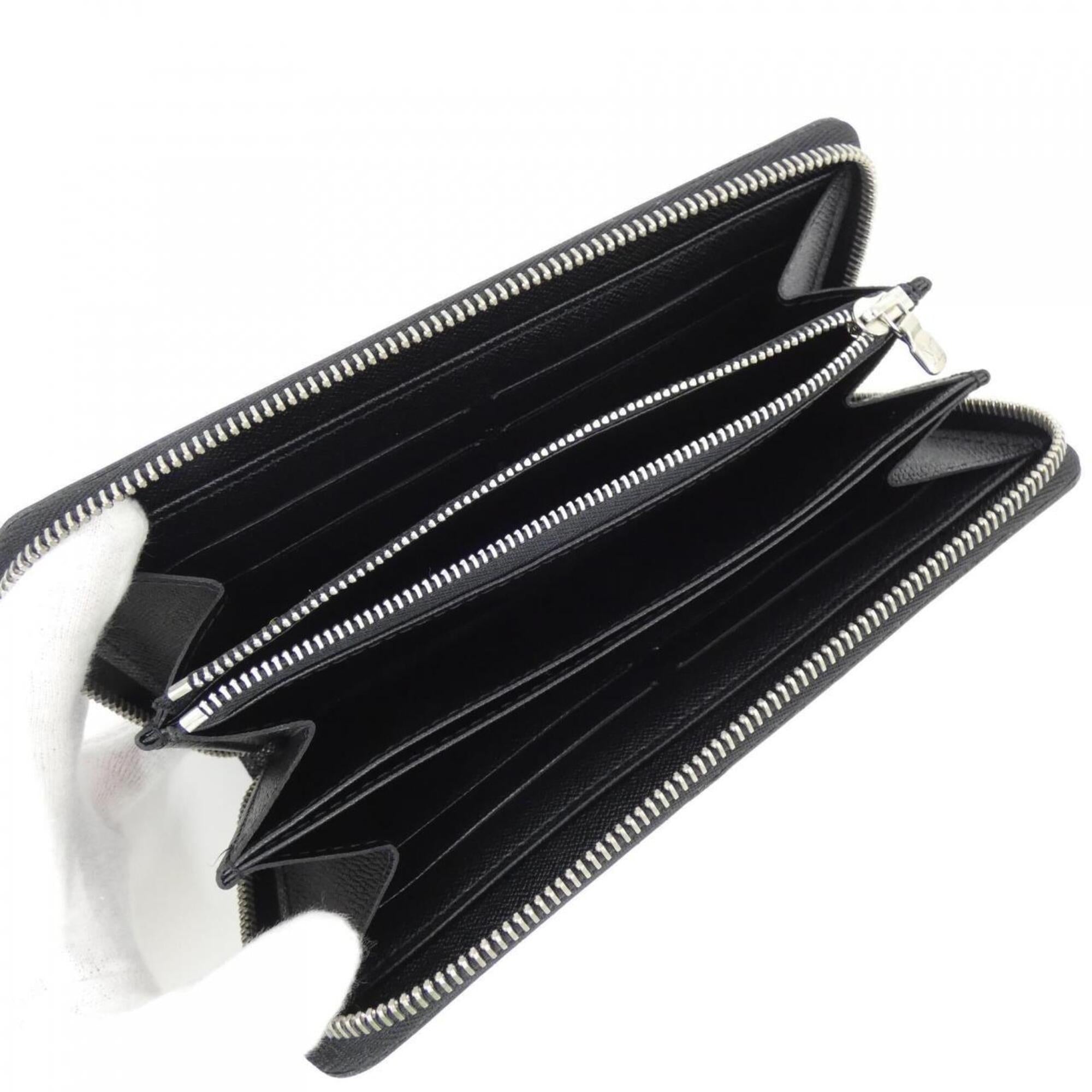 Louis Vuitton Black Leather Long Bill Wallet (Bi-Fold) (Pre-Owned)