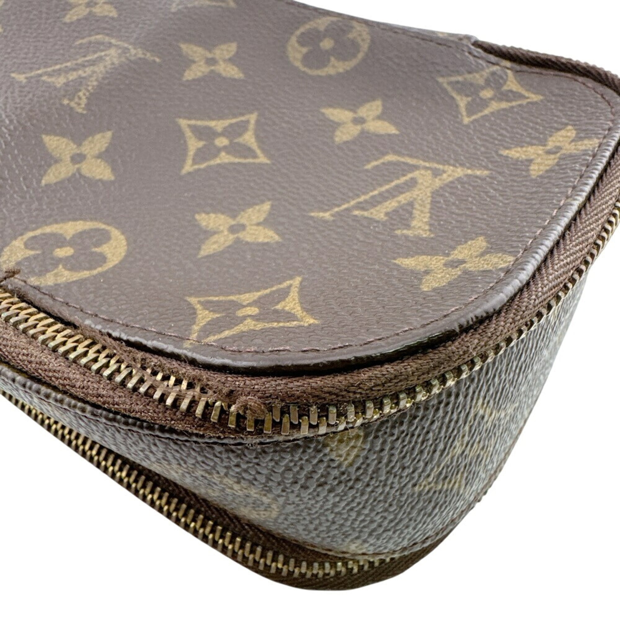 Louis Vuitton Monogram Brown Leather Pouch (Pre-Owned)