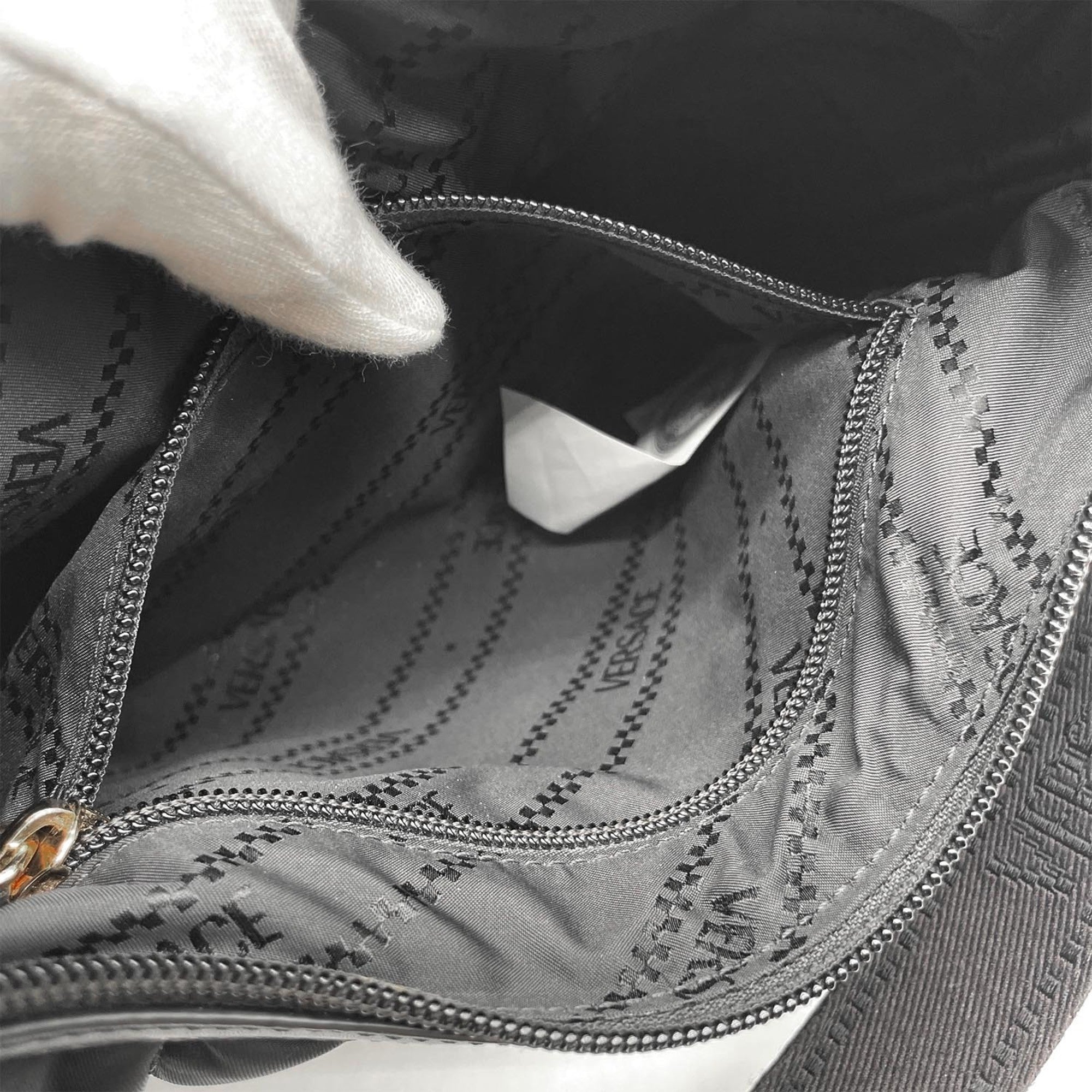 Versace Black Nylon Shoulder Bag (Pre-Owned)