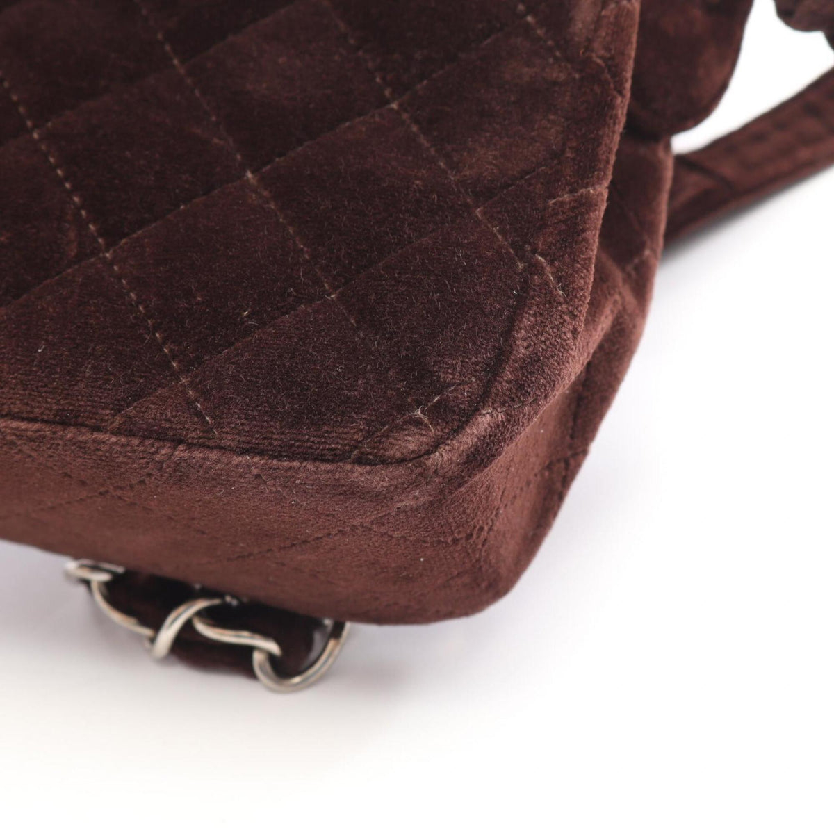Chanel Matelasse Brown Fabric Backpack Handbag (Pre-Owned)