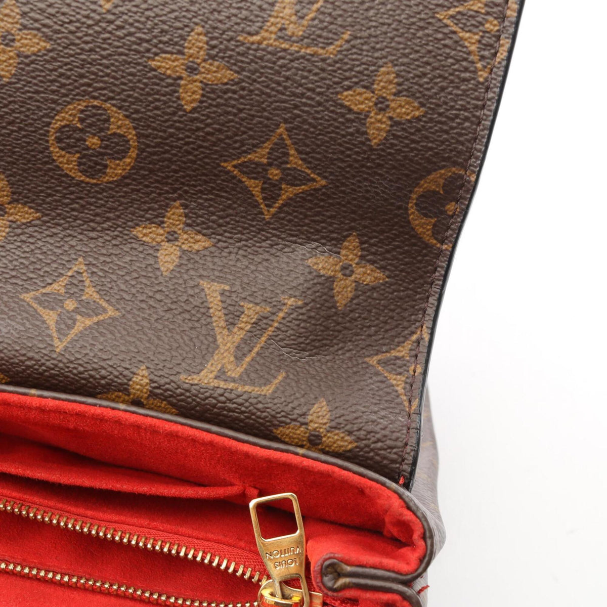 Louis Vuitton Brown Cerise Monogram Red Color Monogram Leather Handbag Shoulder Bag (Pre-Owned)