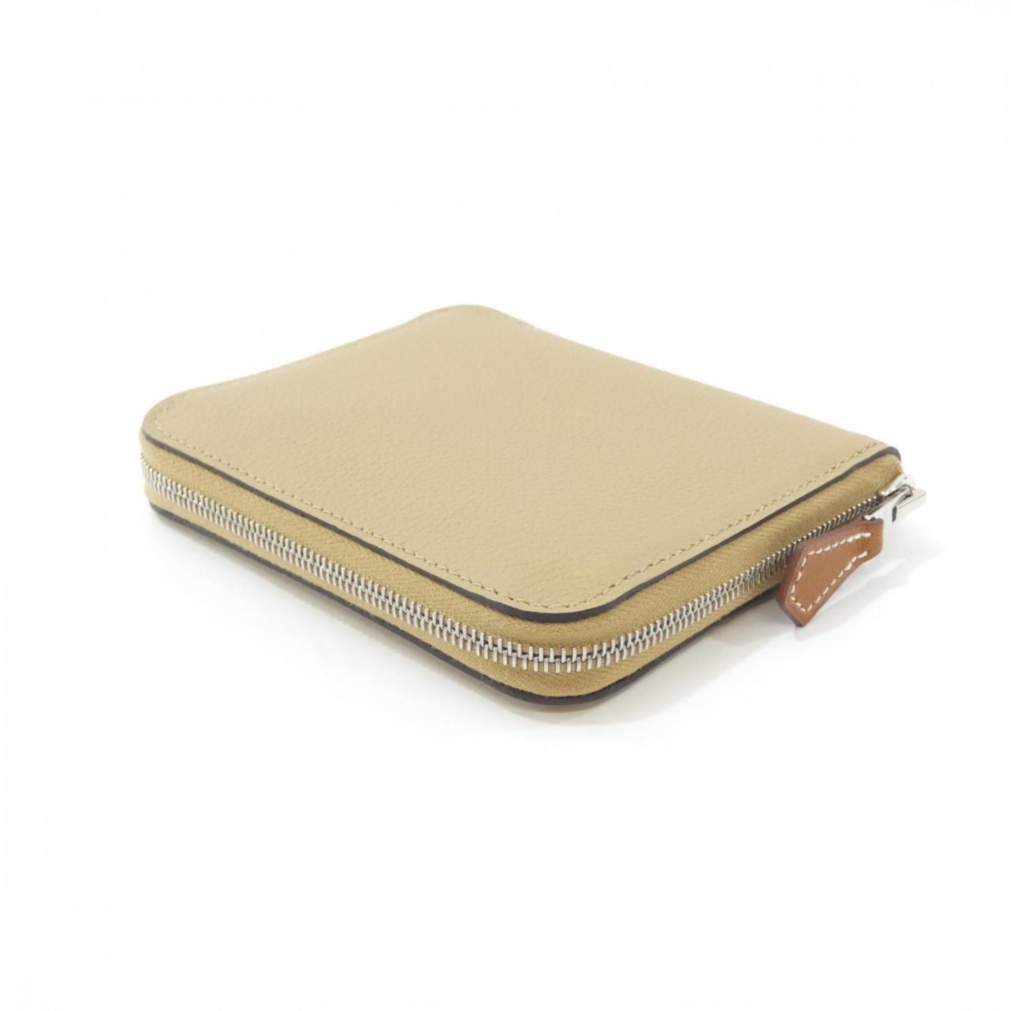 Hermes Beige Silk Leather Wallet (Bi-Fold) (Pre-Owned)