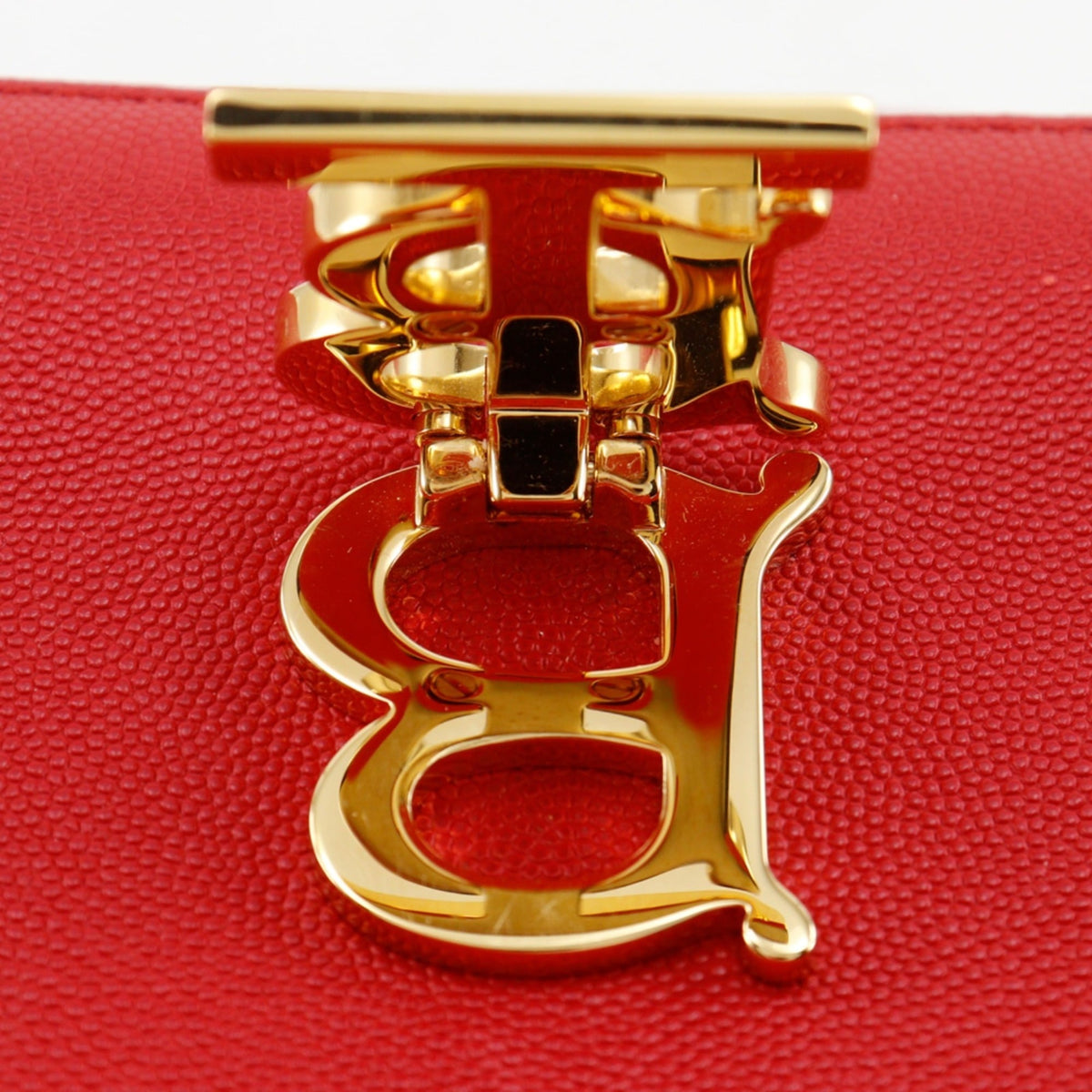 Burberry Red Color Leather Shoulder Bag (Pre-Owned)