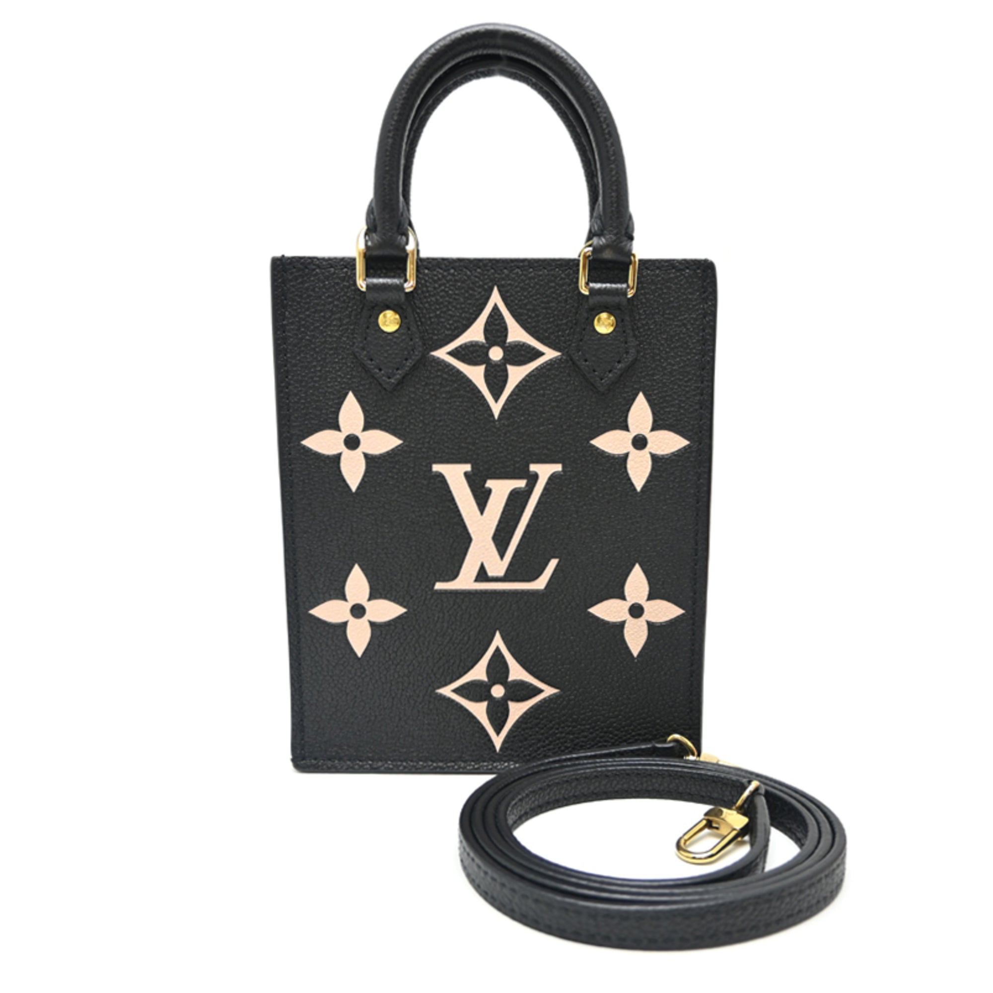 Louis Vuitton Black Noir White Leather Handbag (Pre-Owned)