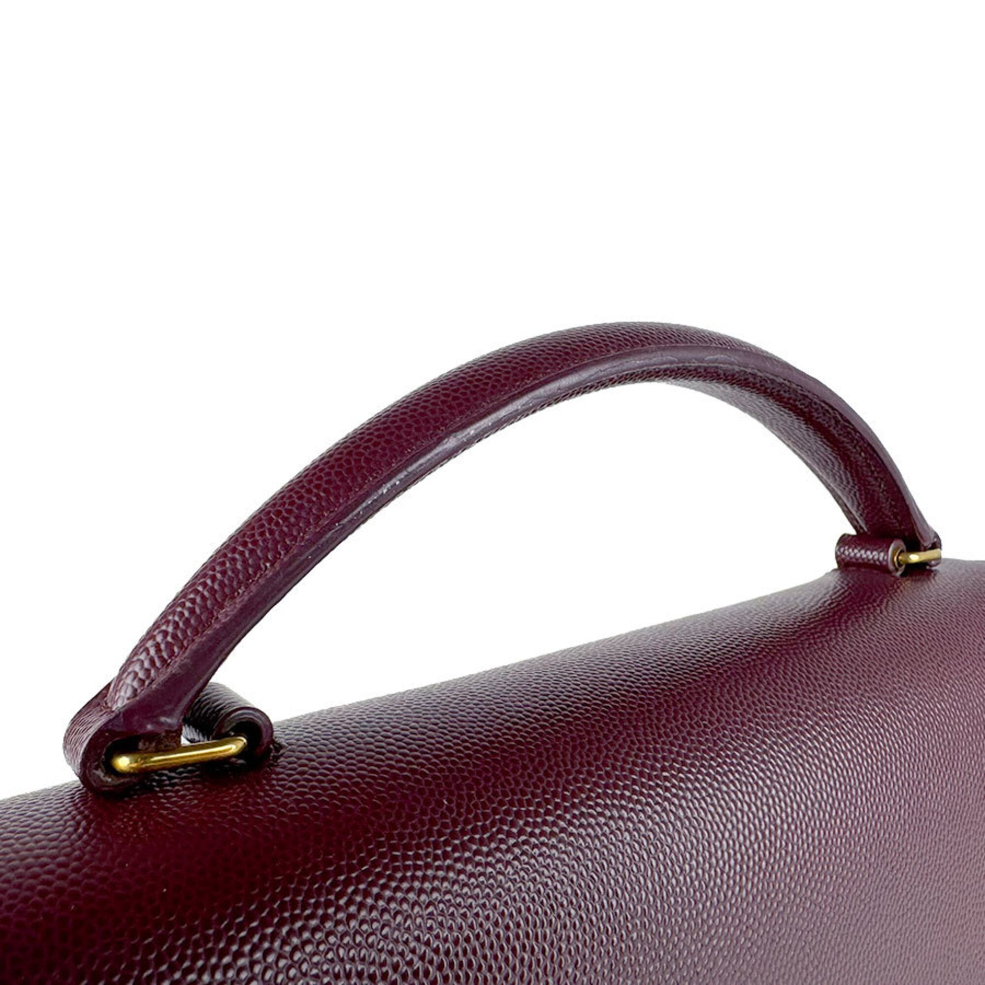 Saint Laurent Bordeaux Leather Handbag Shoulder Bag (Pre-Owned)