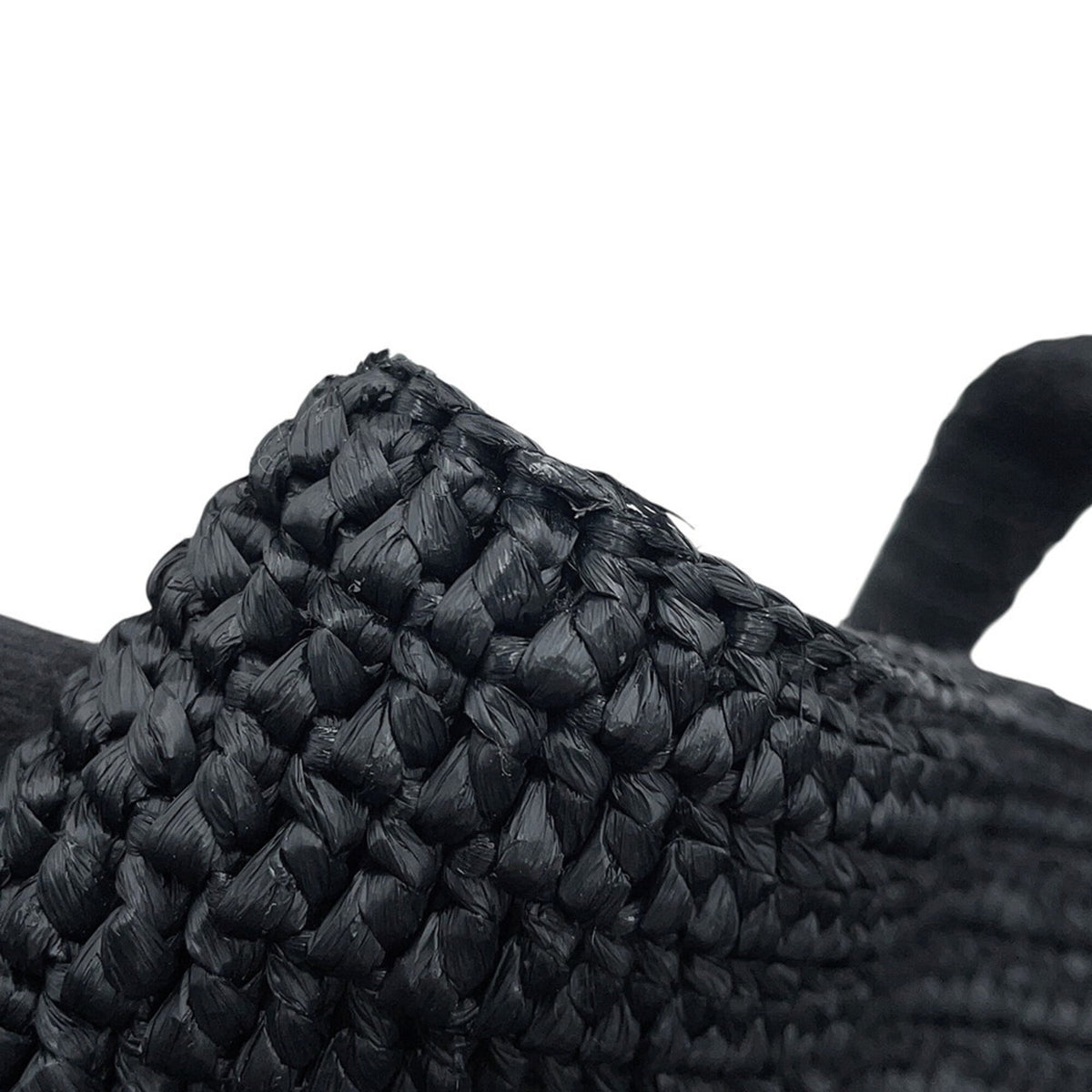 Yves Saint Laurent Black Raffia Handbag Tote Bag (Pre-Owned)